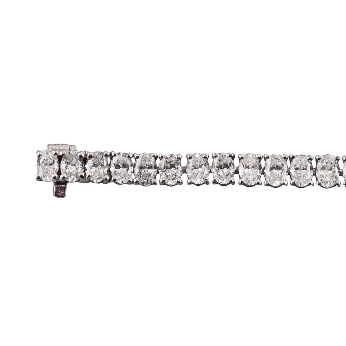 14k Gold 10ctw Oval Diamond Tennis Bracelet