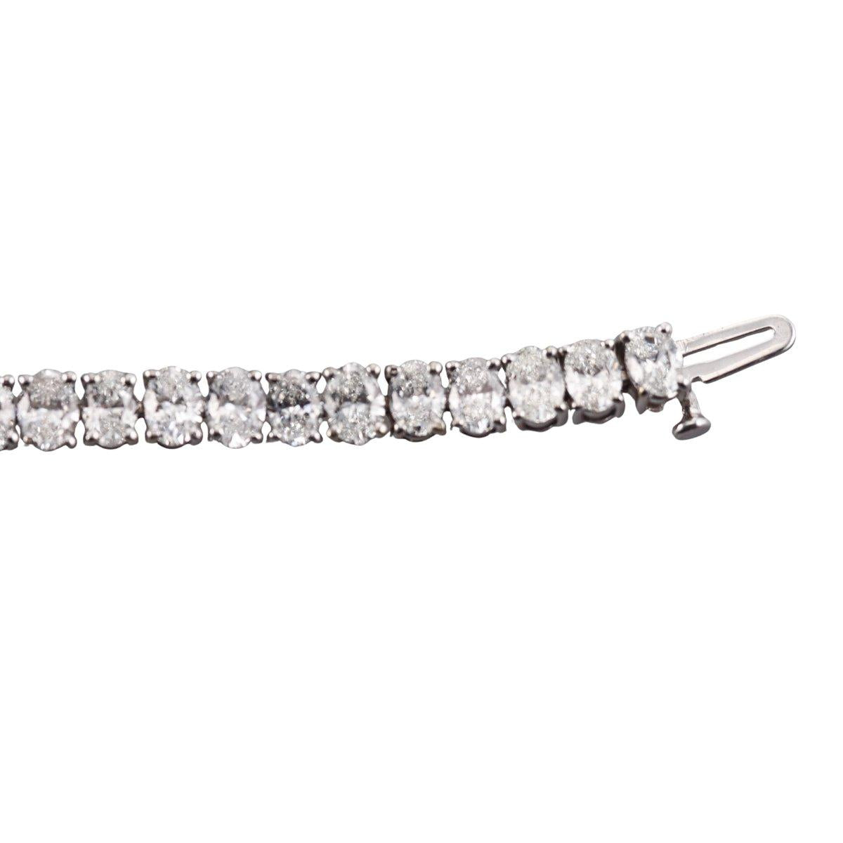 14k Gold 10ctw Oval Diamond Tennis Bracelet