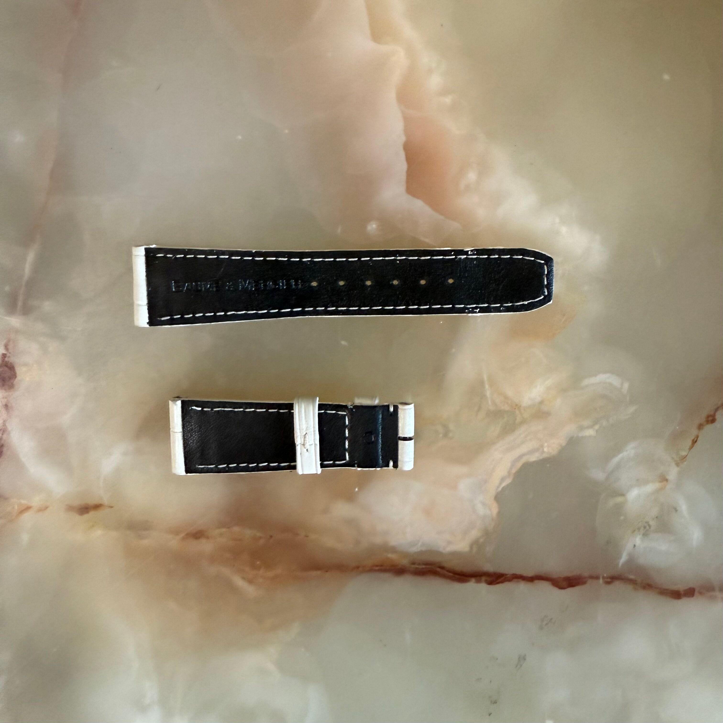 Authentic Baume & Mercier White Alligator Watch Strap Band 19mm