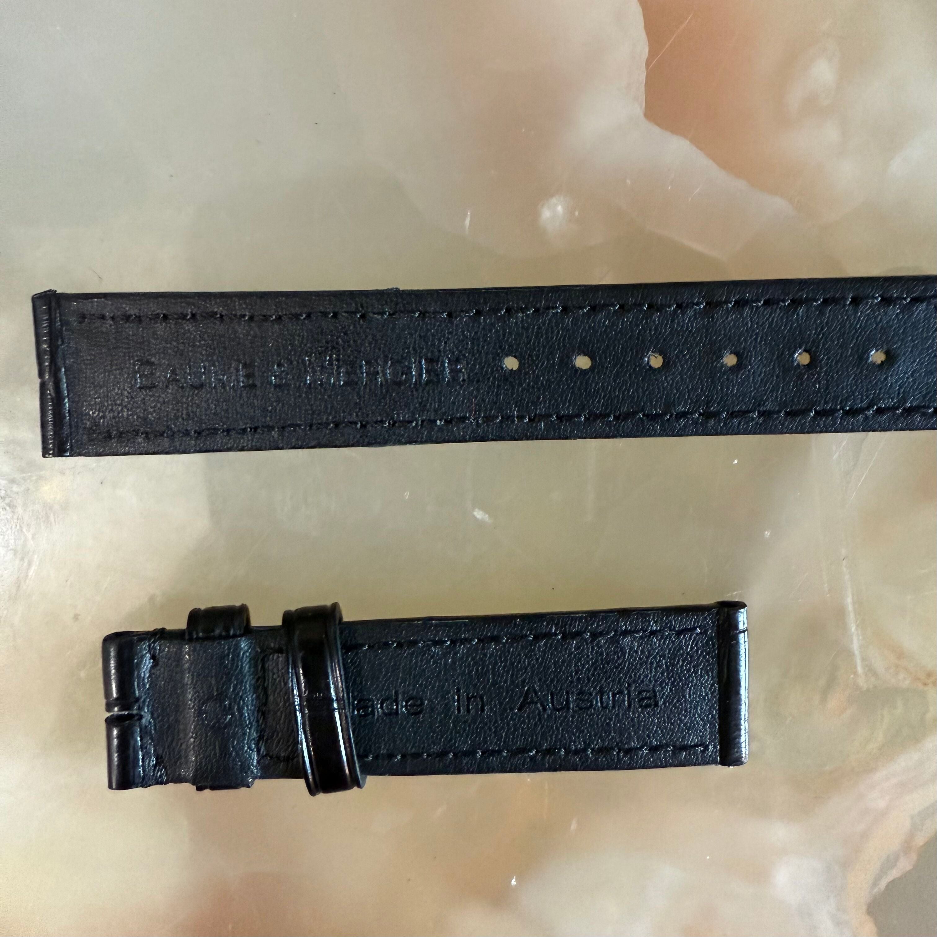 Authentic Baume & Mercier Black Alligator Watch Strap Band 15mm