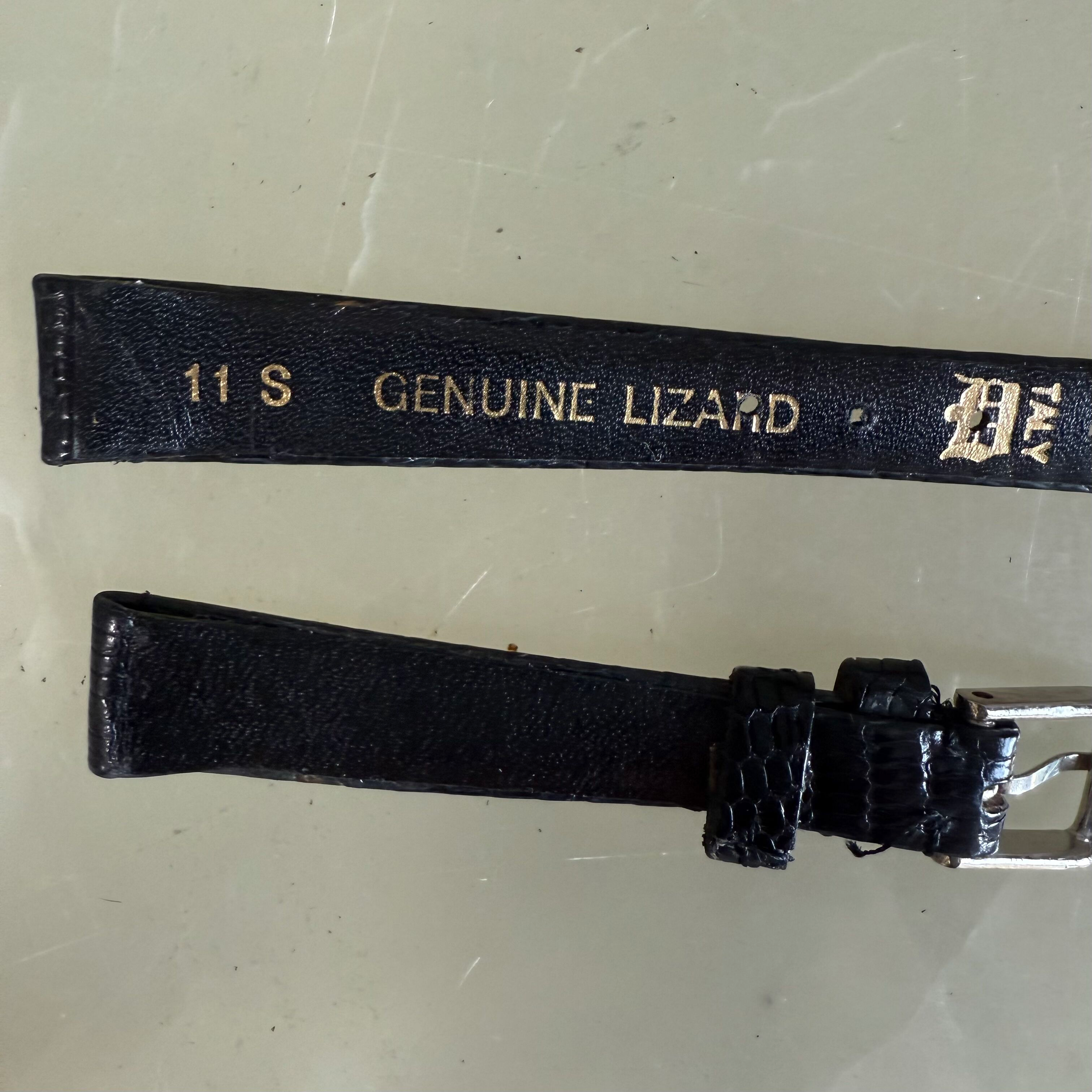 Genuine Lizard Black Watch Strap Band 11mm w Buckle