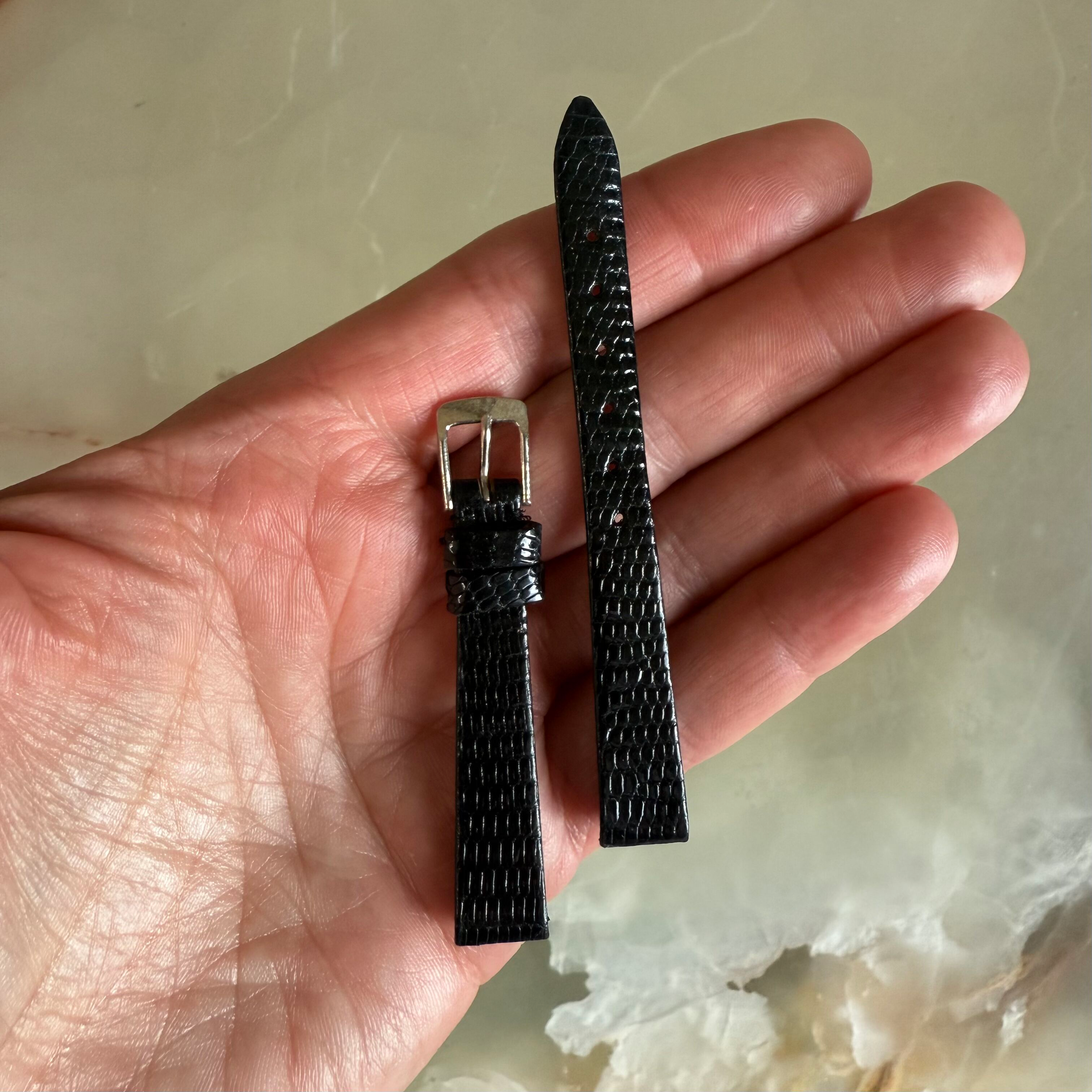 Genuine Lizard Black Watch Strap Band 11mm w Buckle