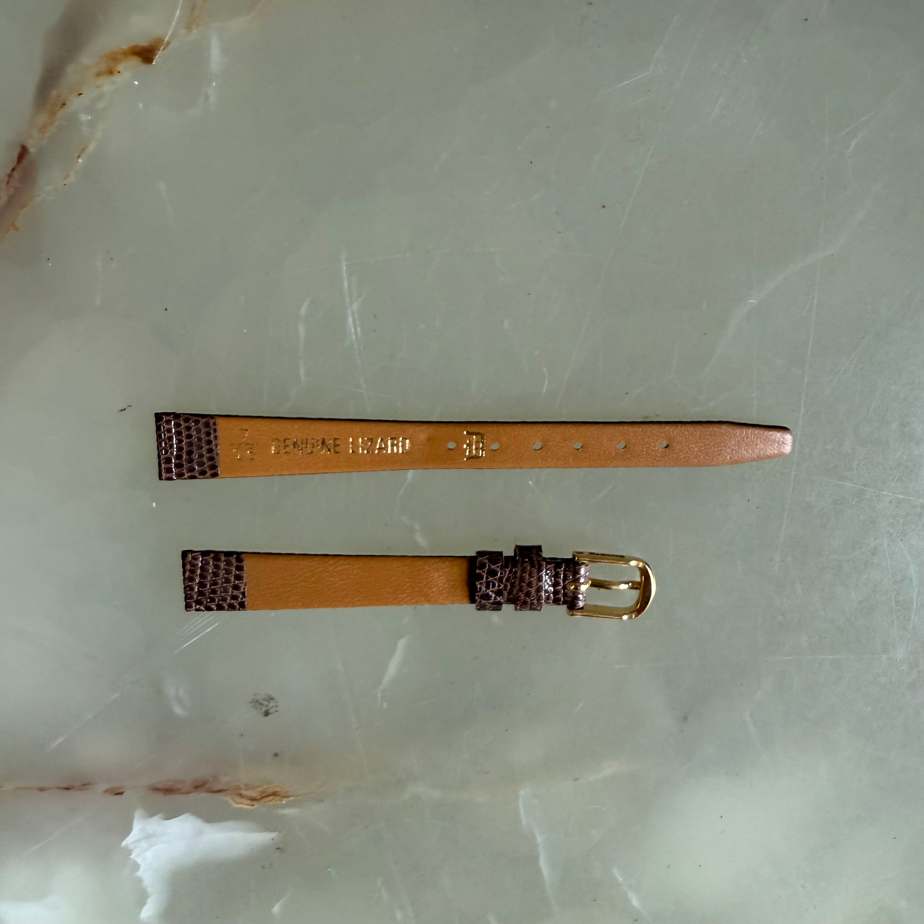 Genuine Lizard Brown Watch Strap Band 10mm w Buckle