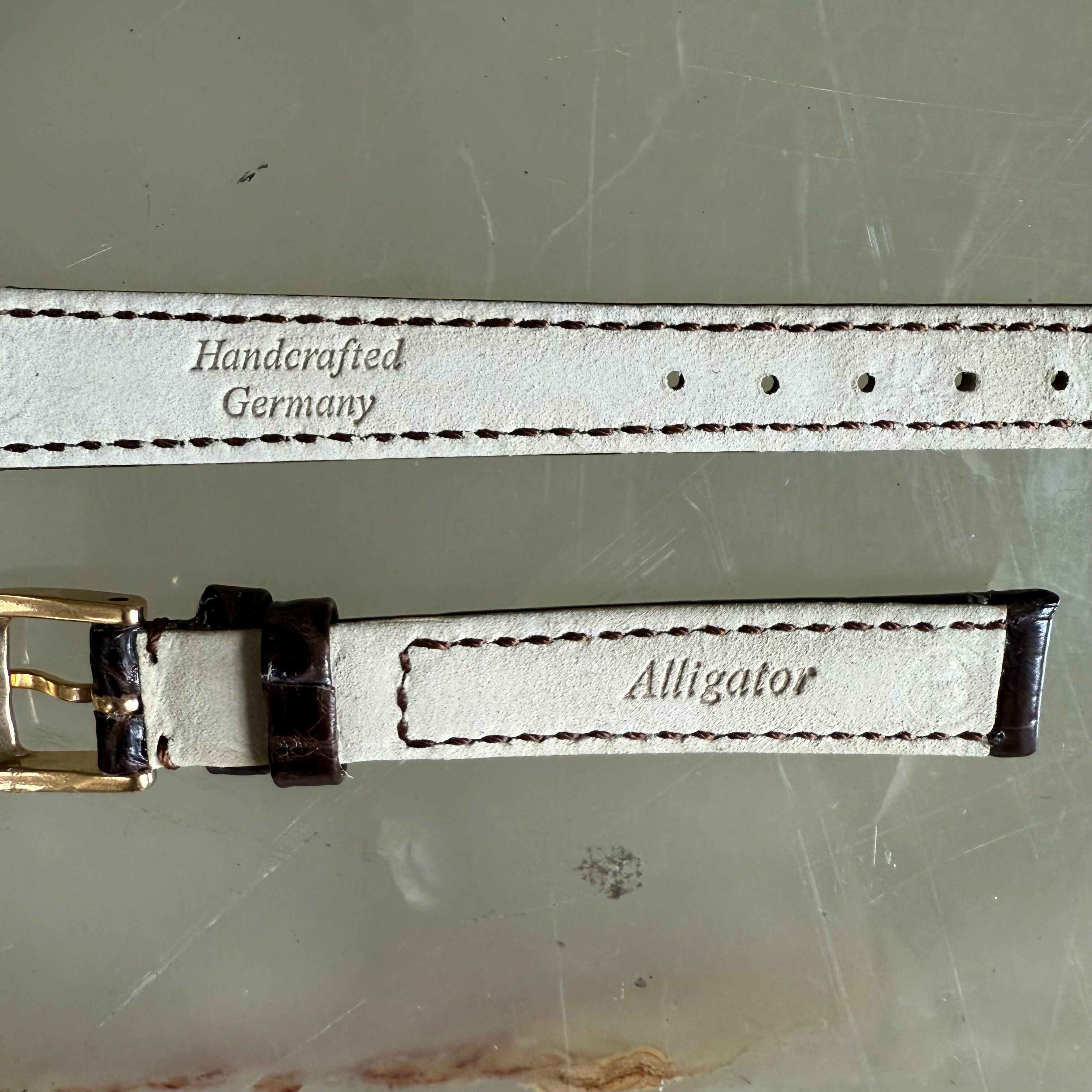 Genuine Alligator Brown Watch Strap Band 12mm Padded & Stitched w Buckle