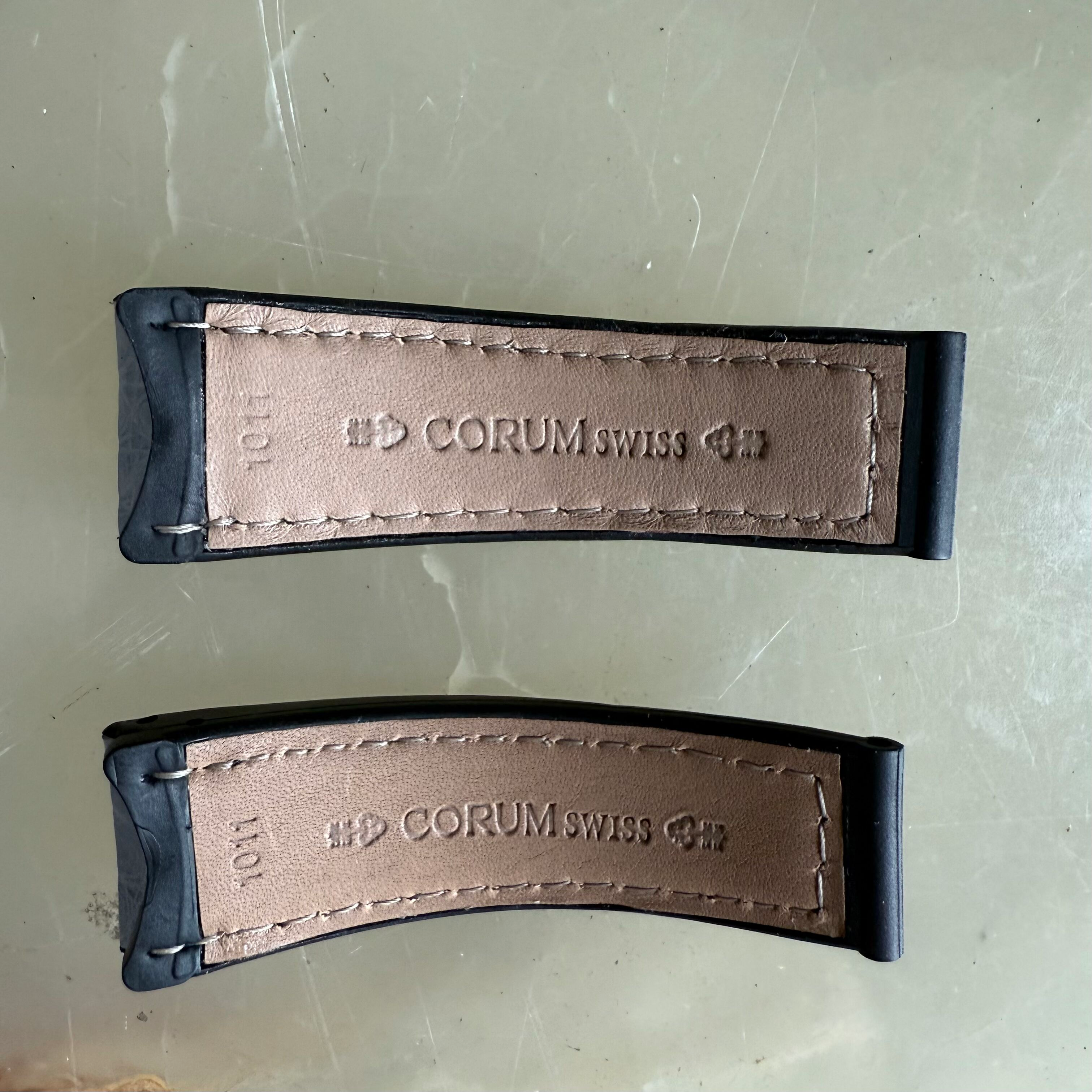 Authentic Corum Light Blue Crocodile Watch Strap Band 18mm