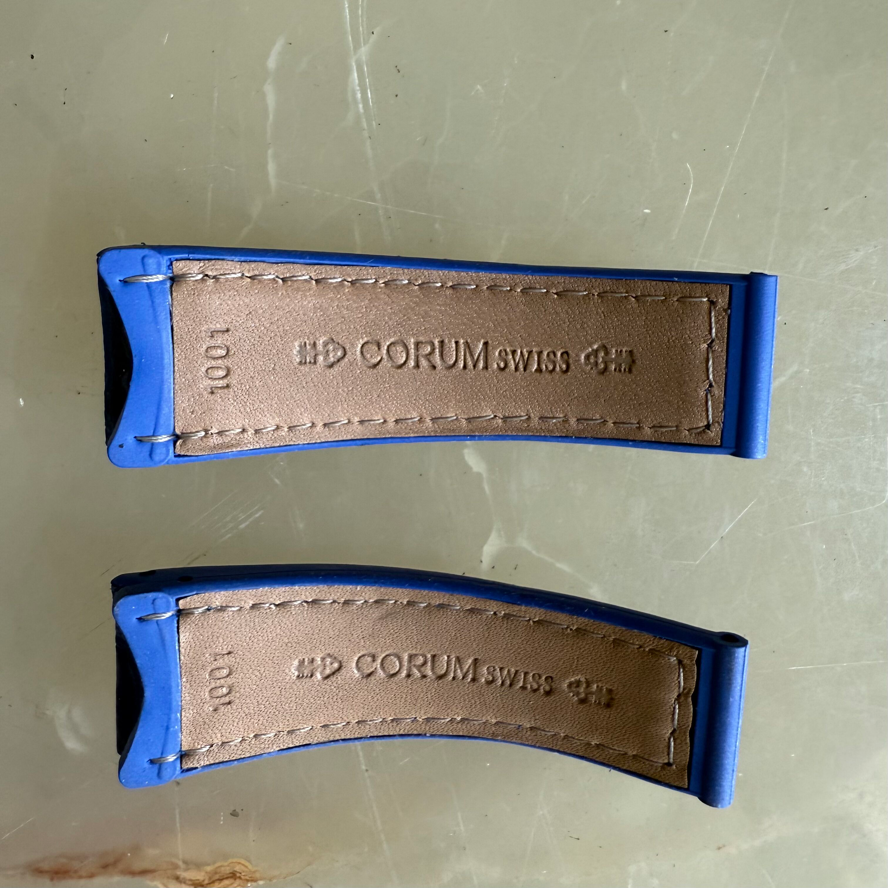 Authentic Corum Blue Crocodile Watch Strap Band 18mm 1001
