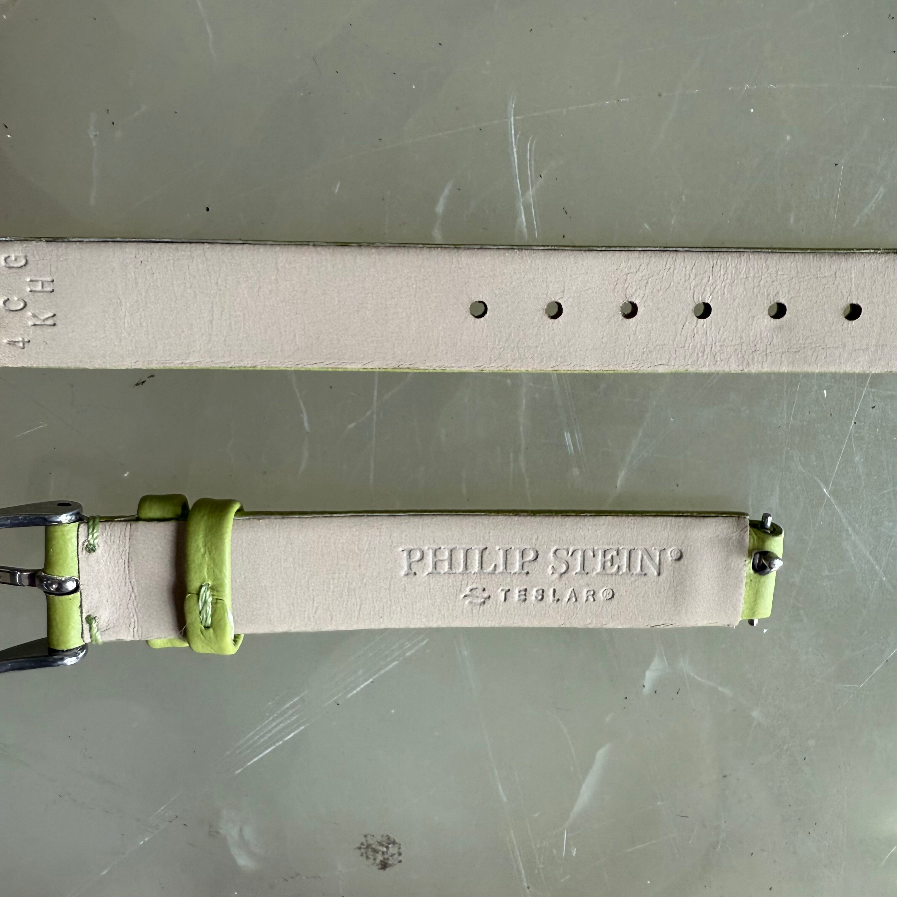 Philip Stein Genuine Leather Green Watch Strap Band 9mm w Buckle