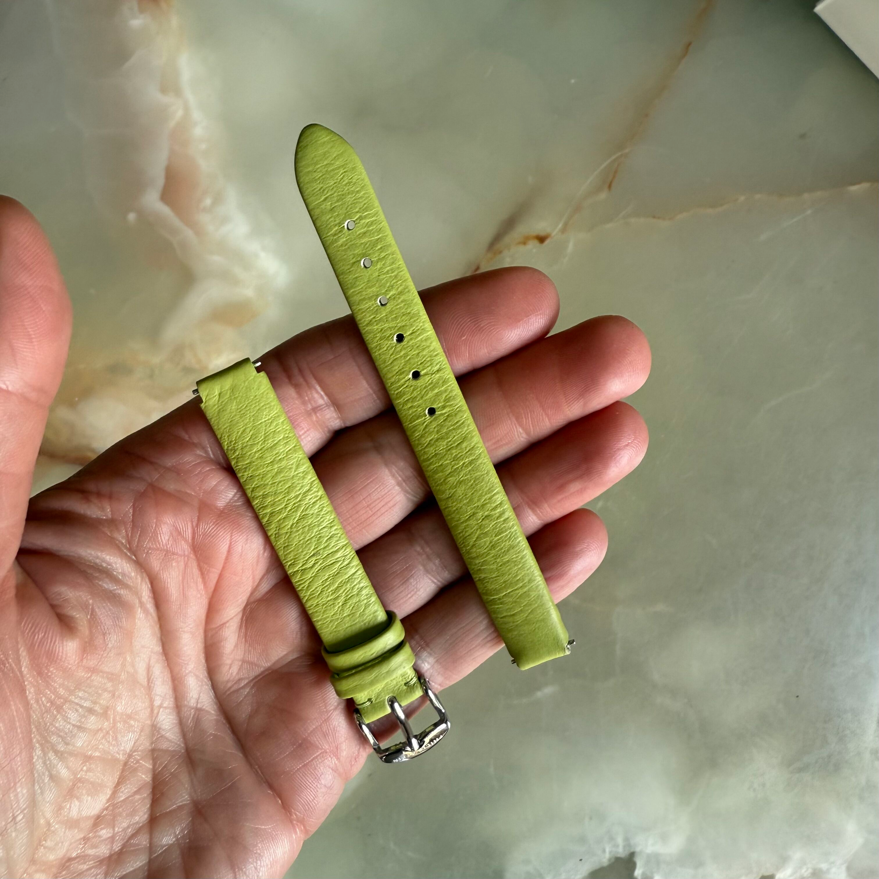Philip Stein Genuine Leather Green Watch Strap Band 9mm w Buckle