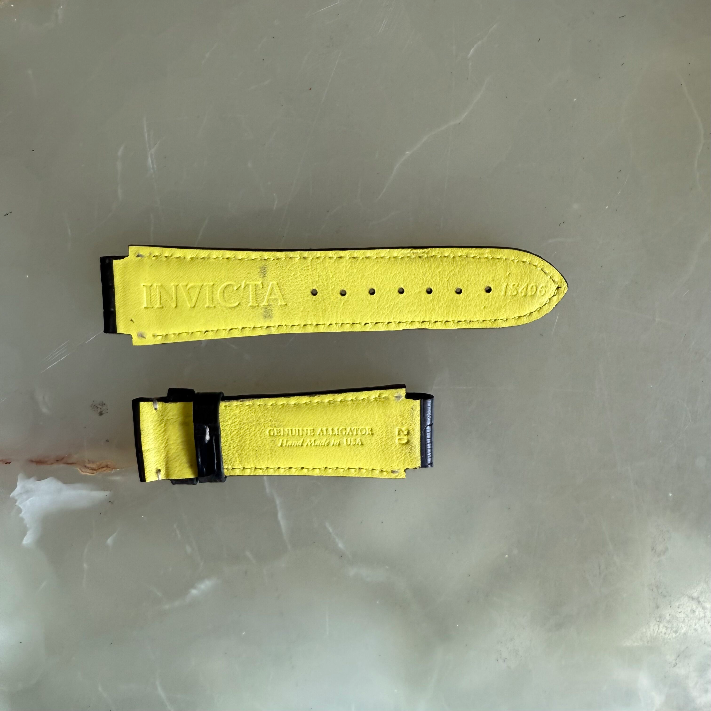 Genuine Alligator Black Watch Strap Band 19mm Padded & Stitched
