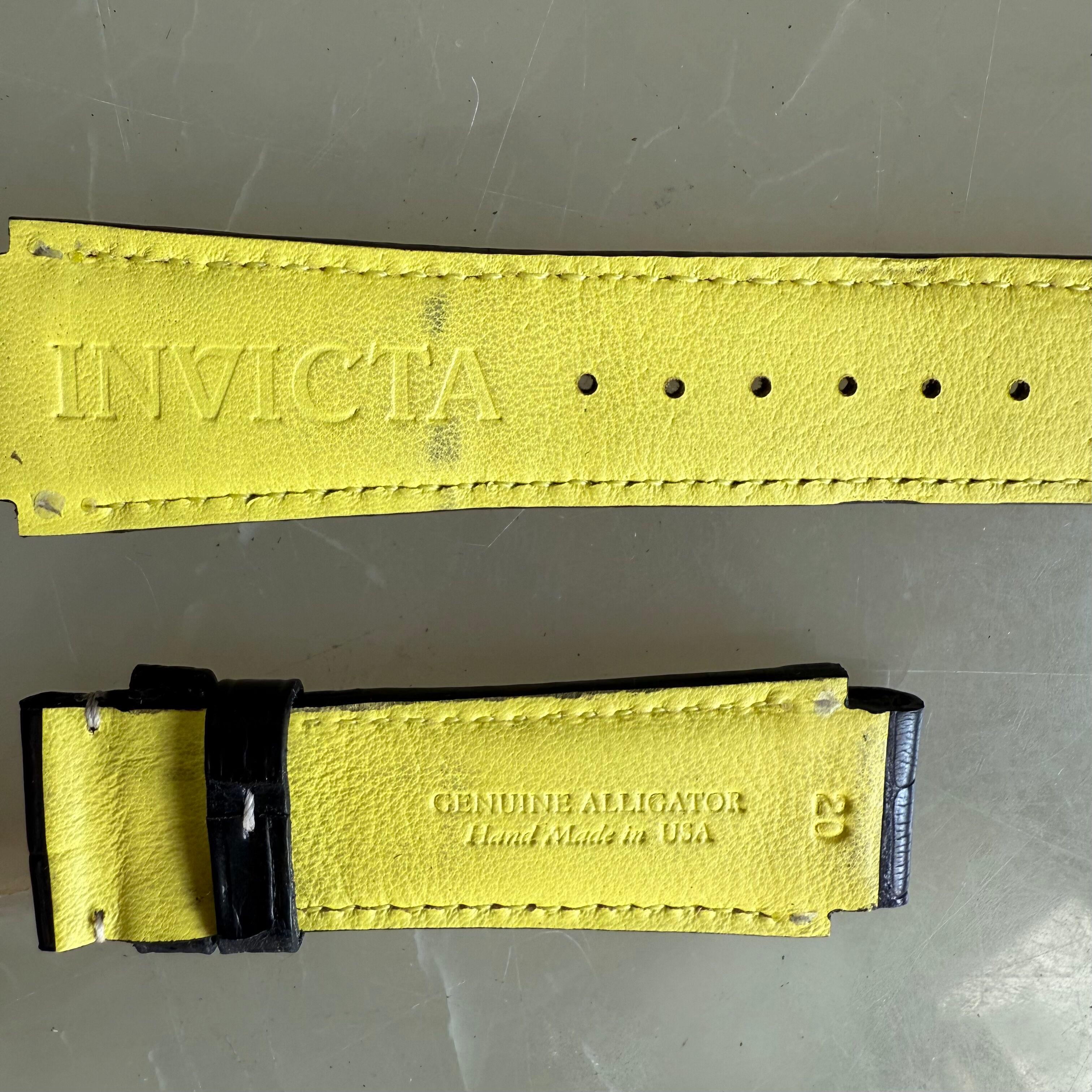 Genuine Alligator Black Watch Strap Band 19mm Padded & Stitched