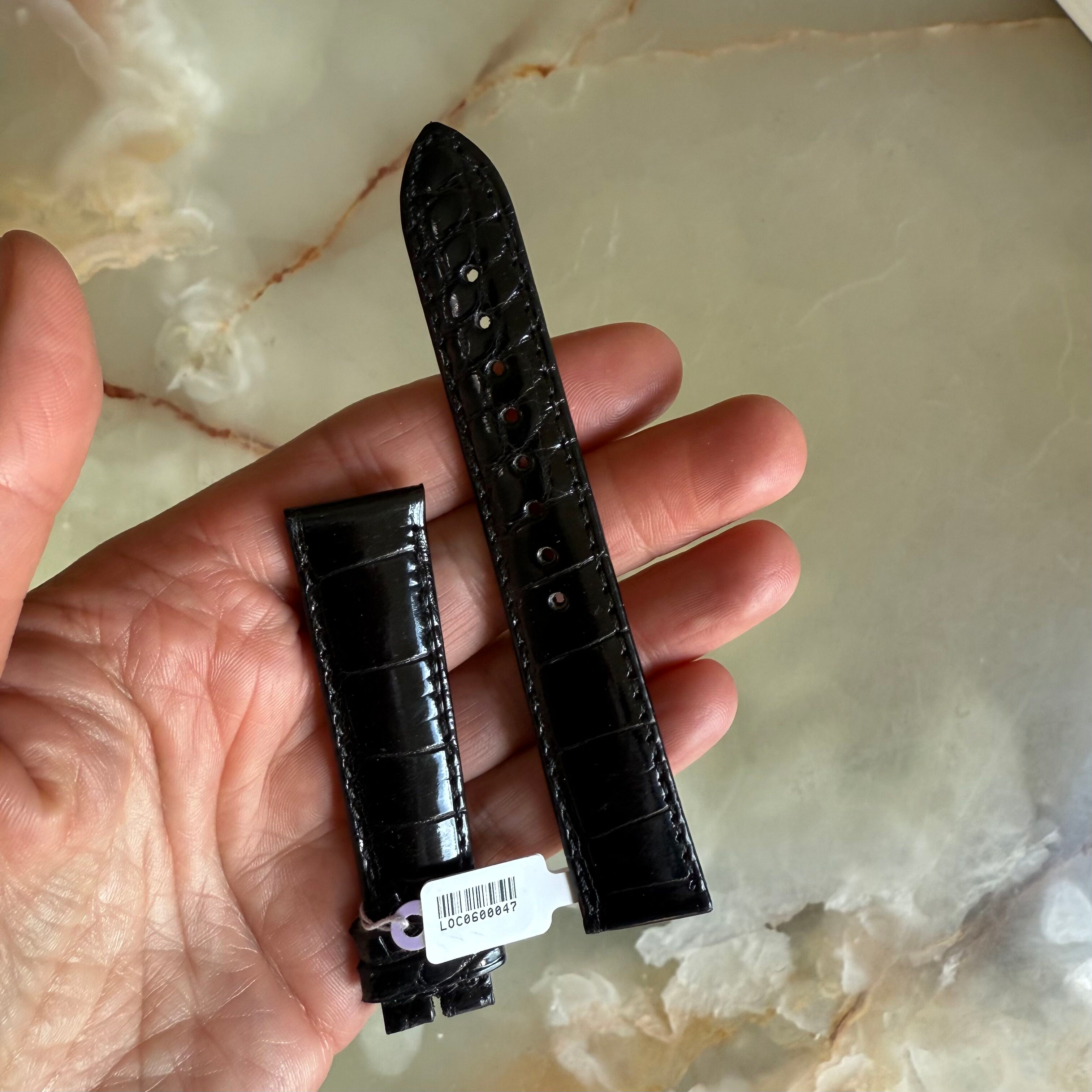 Genuine Alligator Black Watch Strap Band 18mm Padded & Stitched