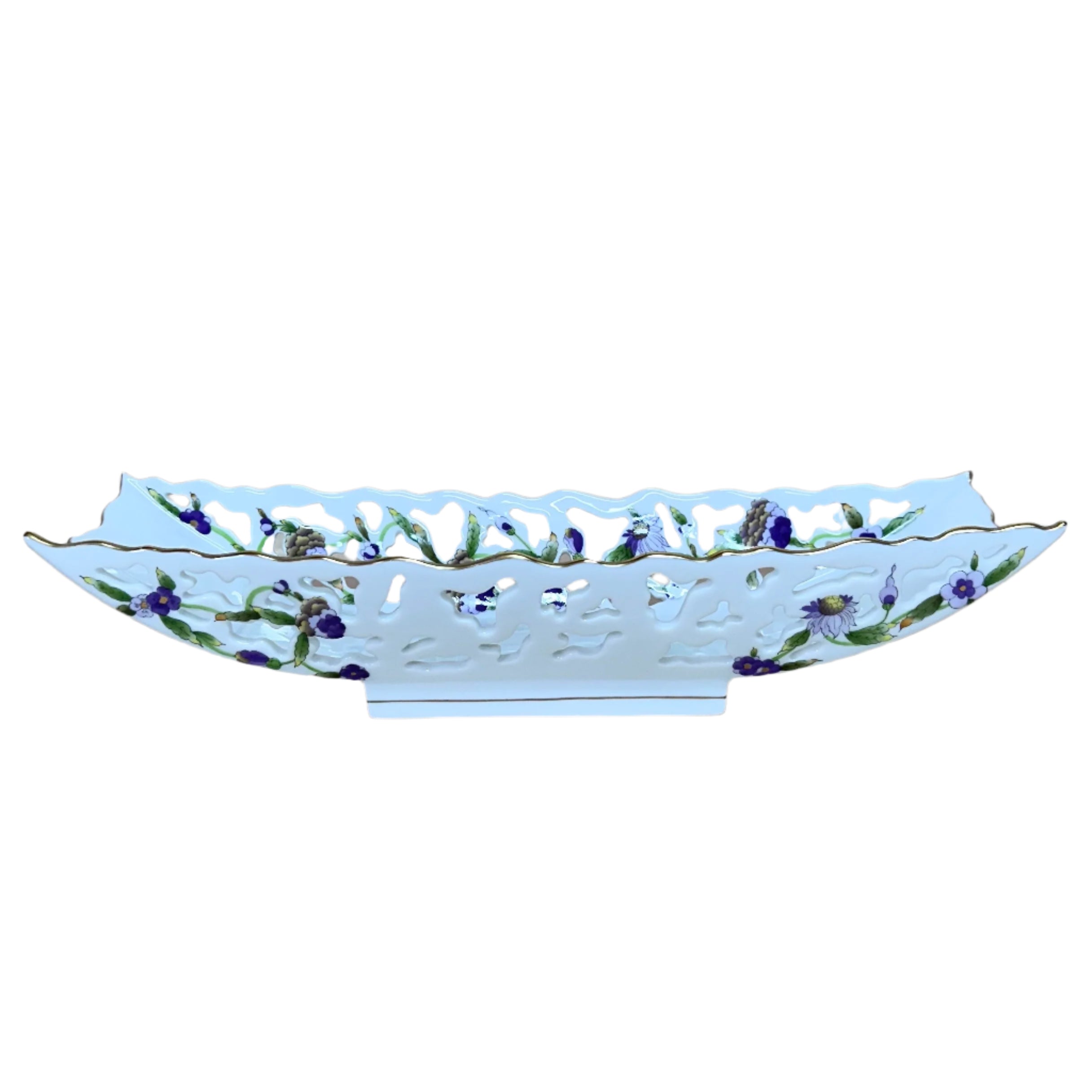 Herend Porcelain Fancy Oblong Pierced Dish 7348-0-00/C4