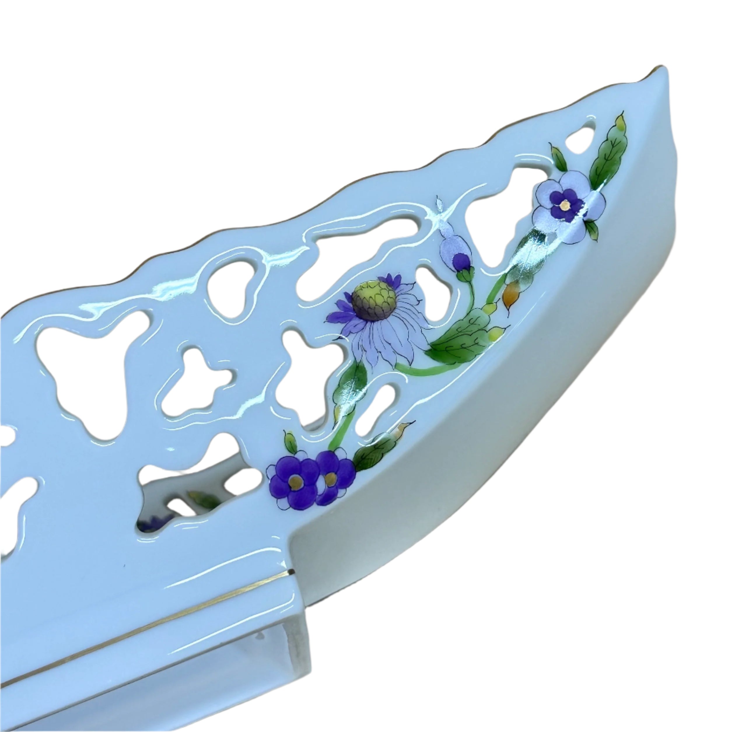 Herend Porcelain Fancy Oblong Pierced Dish 7348-0-00/C4