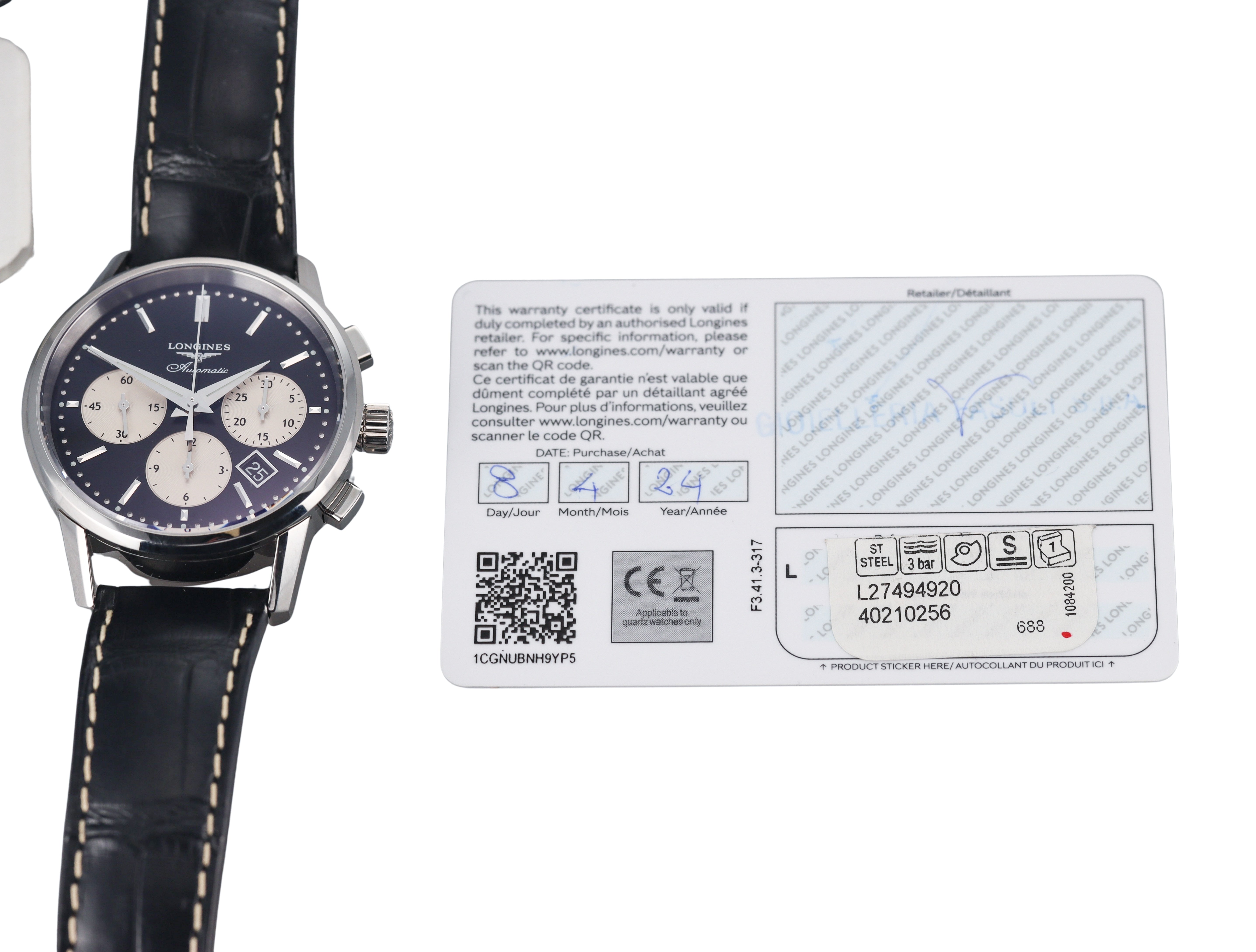 Longines Heritage Chronograph Automatic Steel Watch L2.749.4.92.0