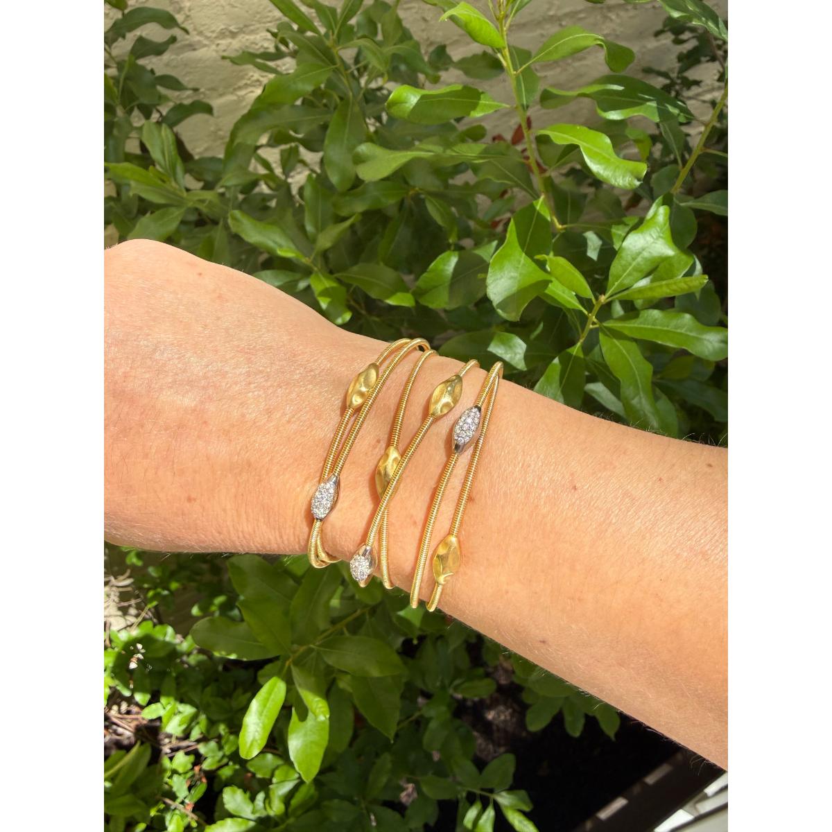18k Yellow Gold Diamond Cuff Bracelet