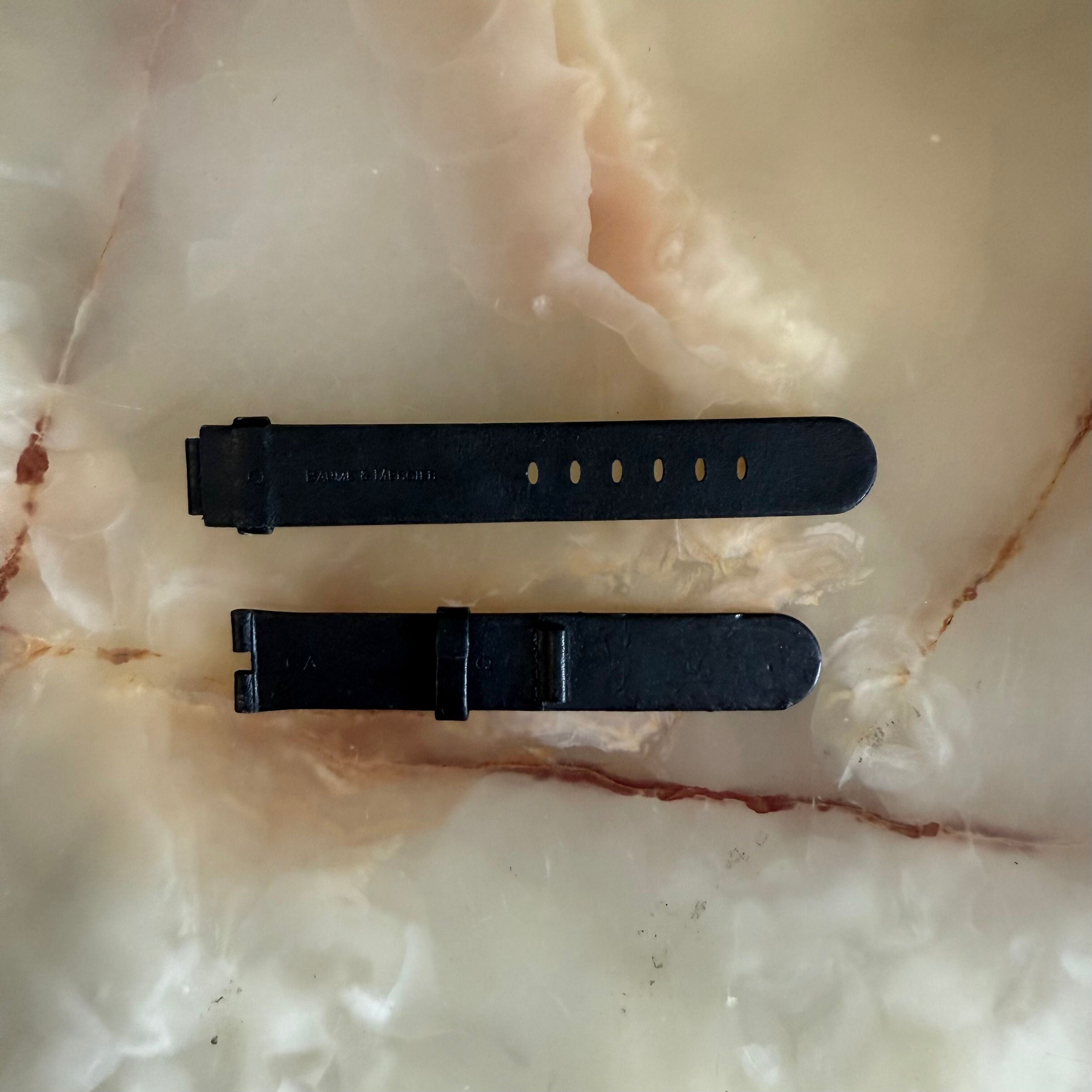 Authentic Baume & Mercier Black Calfskin Watch Strap Band 19mm