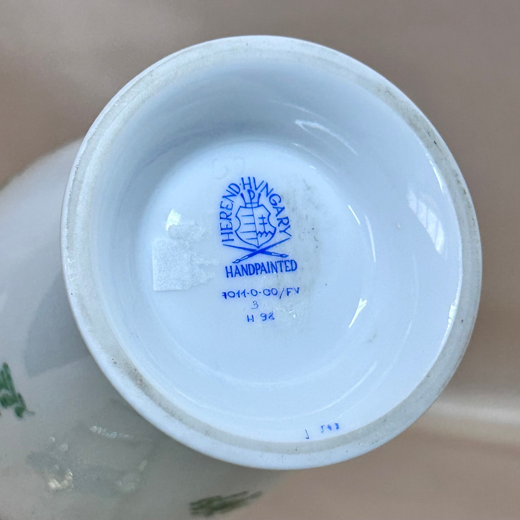 Herend Porcelain Indian Basket Green Vase 7011-0-00/FV