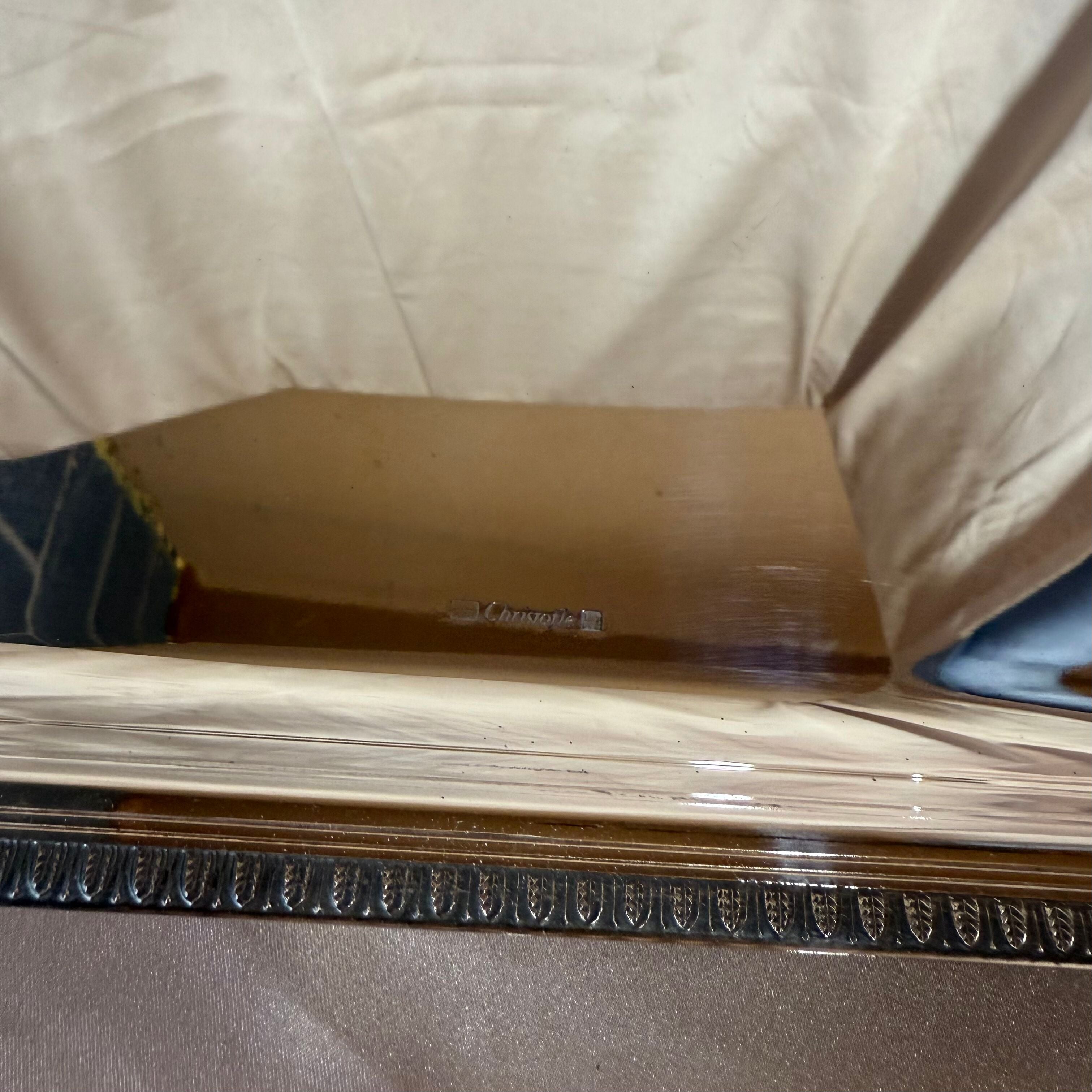 Christofle Malmaison Silver Plated Rectangular Tray with Handles 4202100