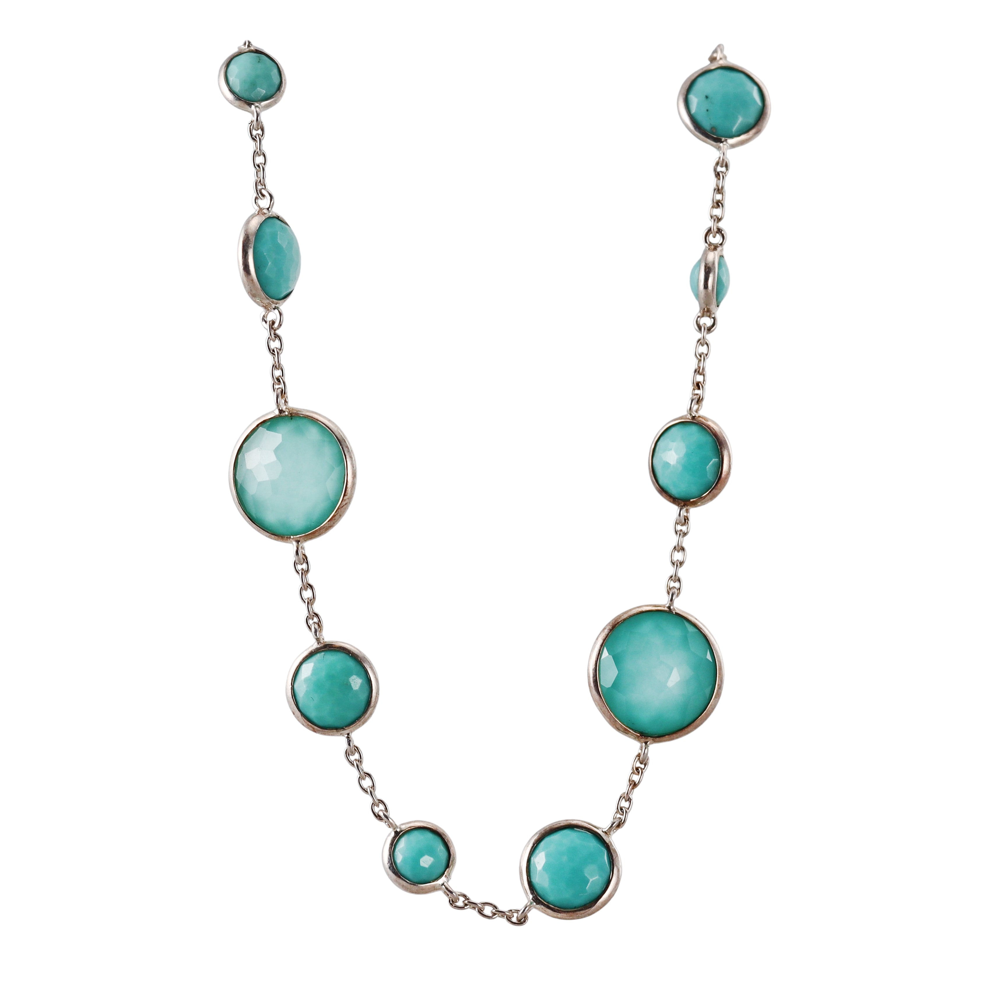 Ippolita Lollipop Lollitini Sterling Silver Turquoise Long Station Necklace