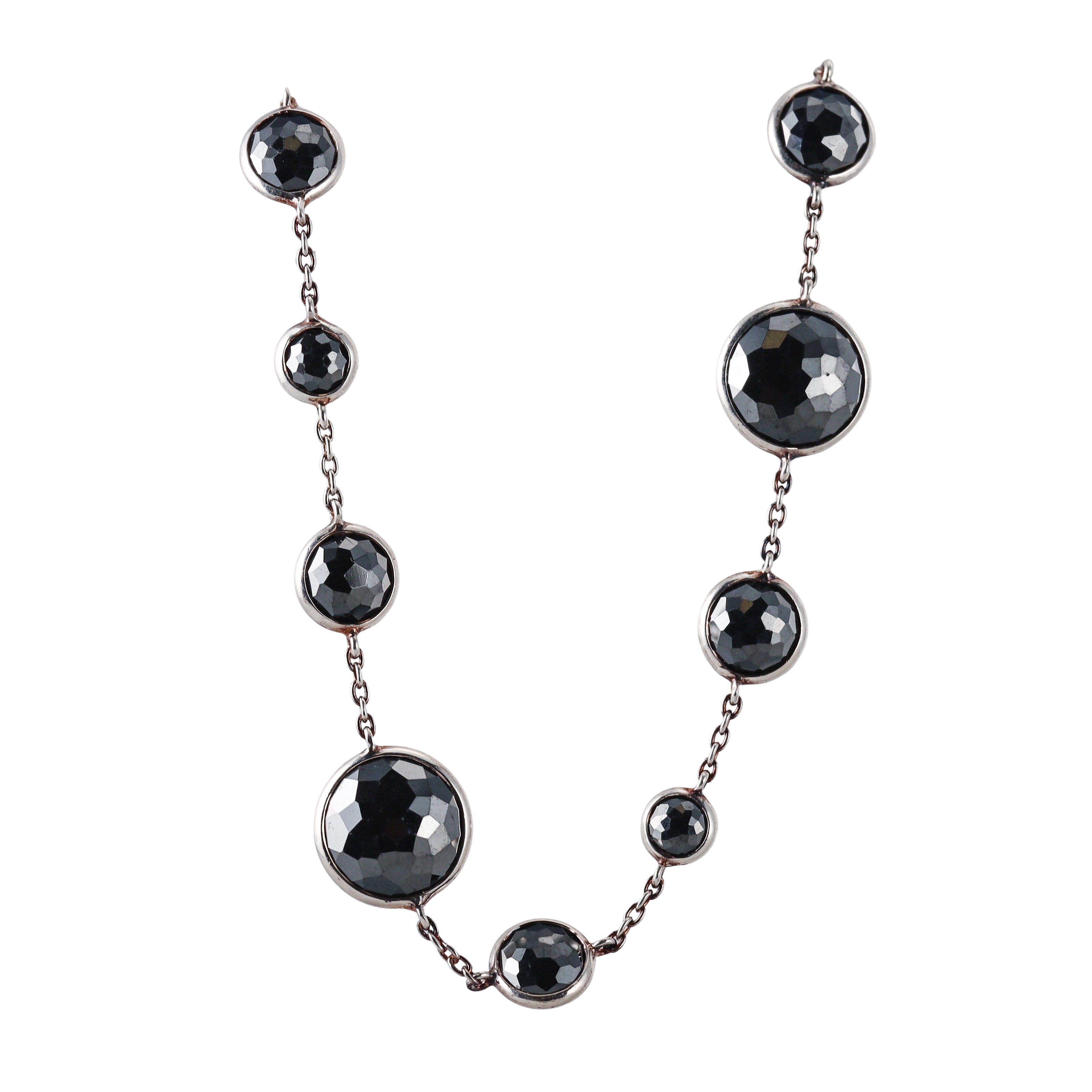 Ippolita Lollipop Lollitini Sterling Silver Hematite Long Station Necklace