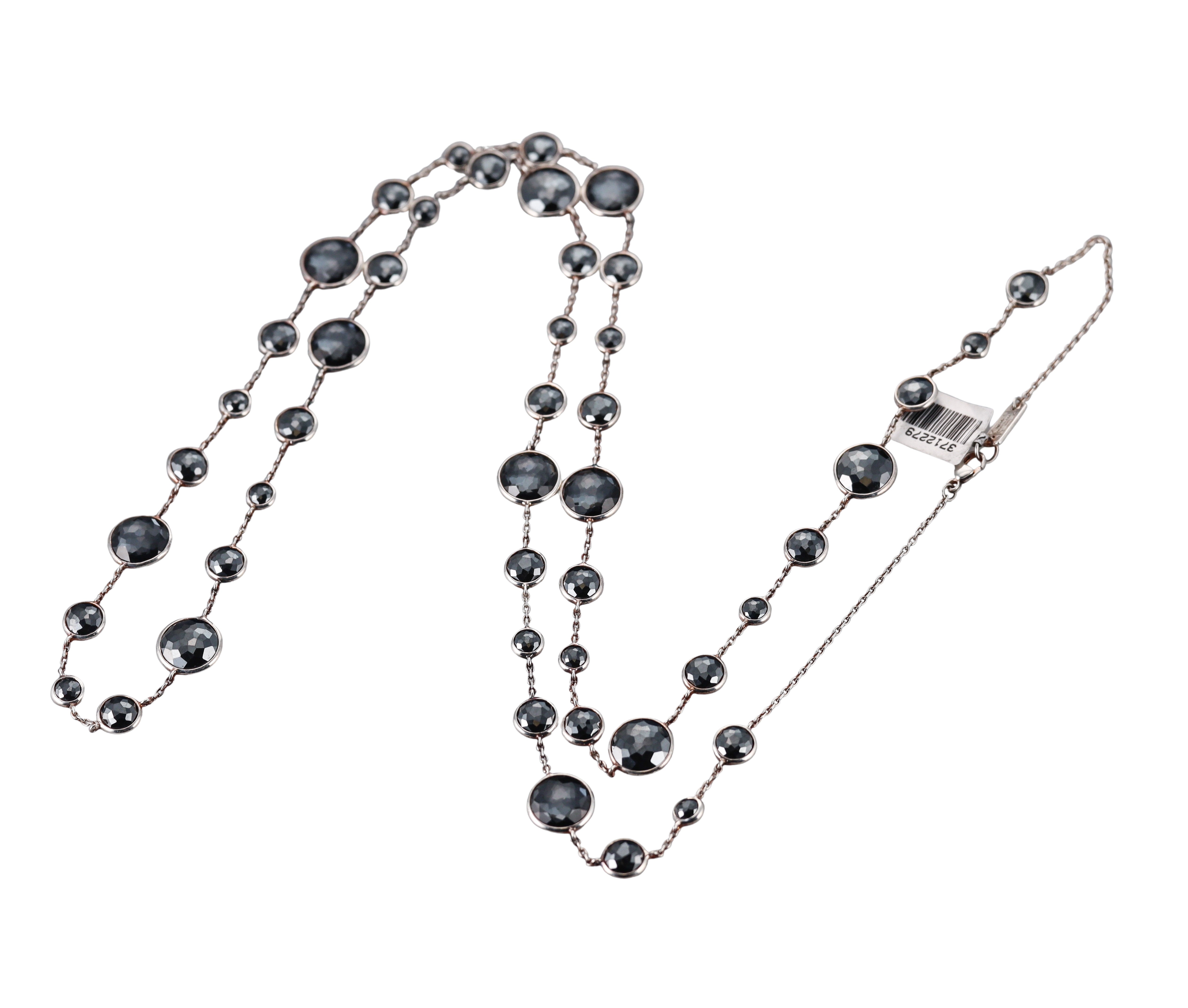 Ippolita Lollipop Lollitini Sterling Silver Hematite Long Station Necklace