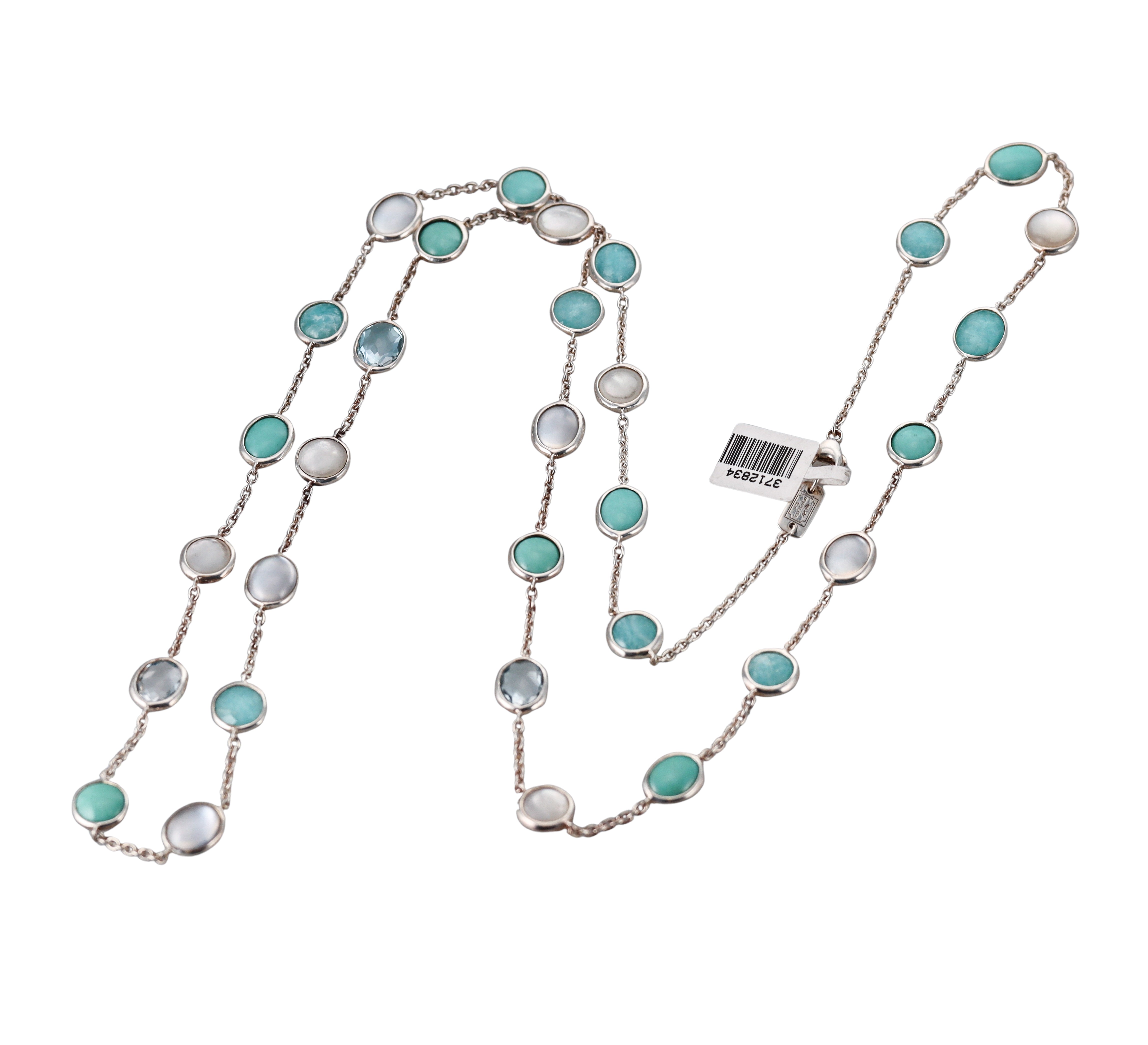 Ippolita Lollipop Lollitini Sterling Silver Turquoise MOP Long Station Necklace