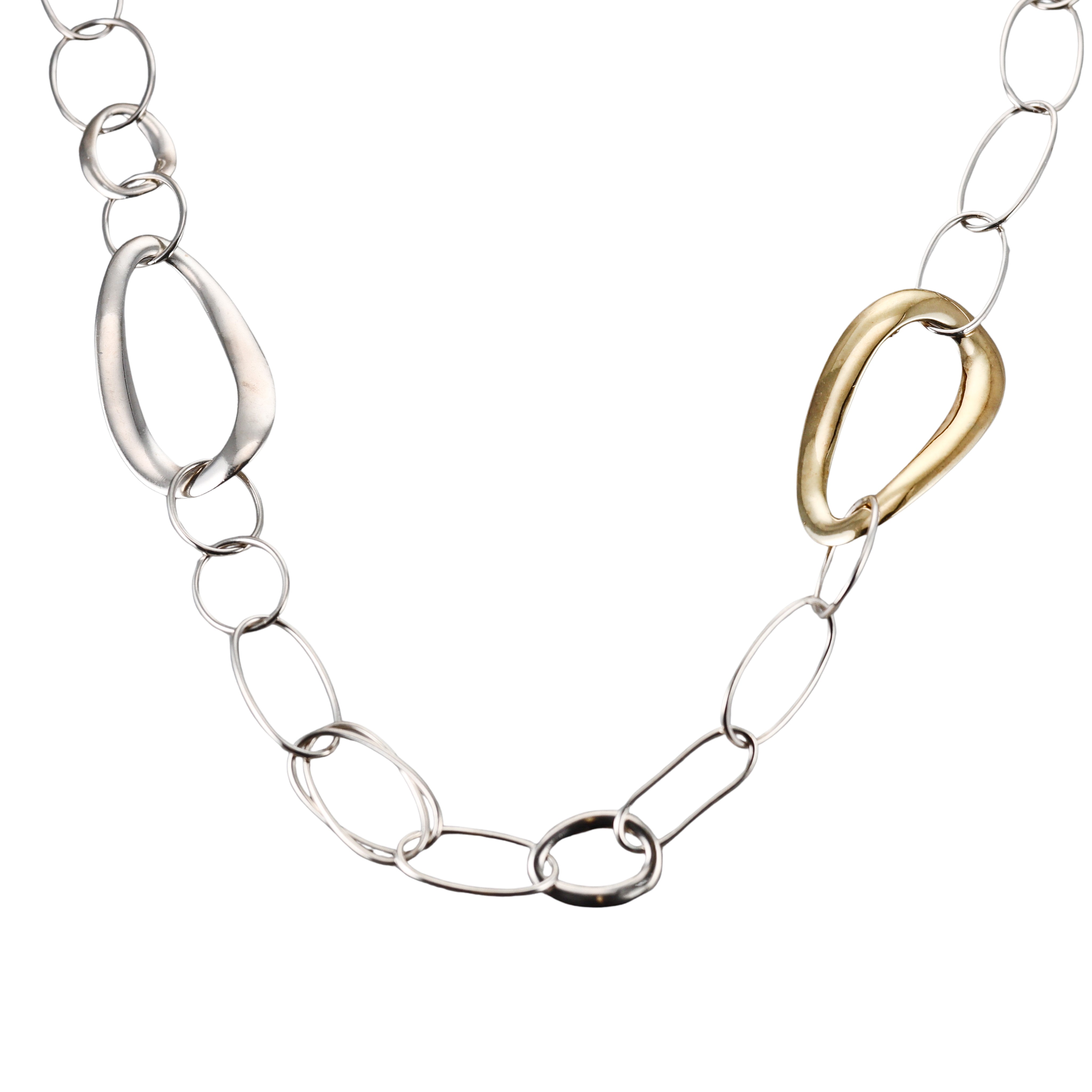 Ippolita Classico Sterling Silver Bonded 18k Long Cherish Chain Necklace