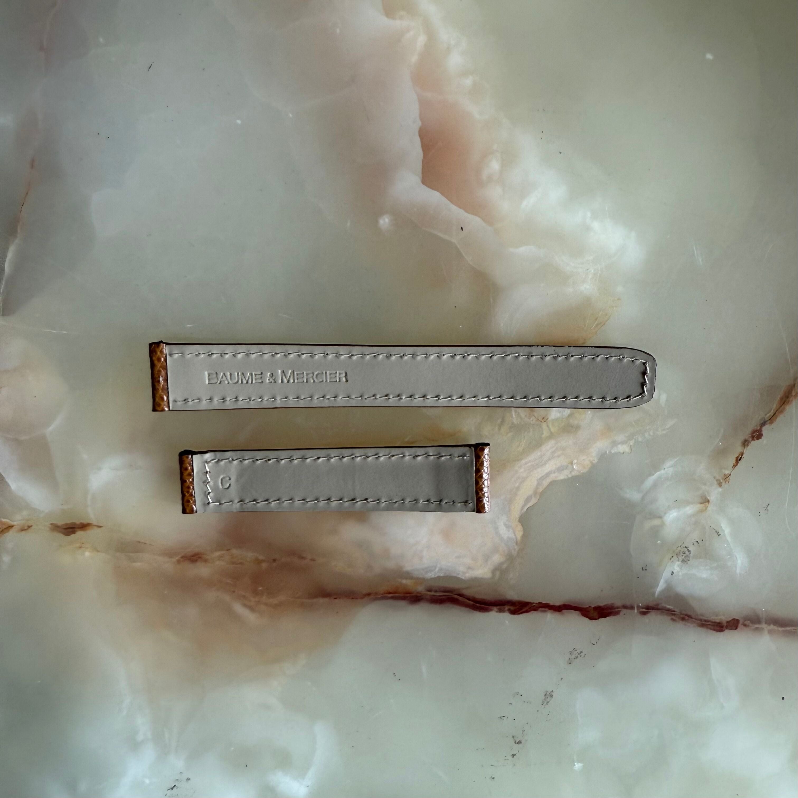 Authentic Baume & Mercier Brown Lizard Watch Strap Band 15mm