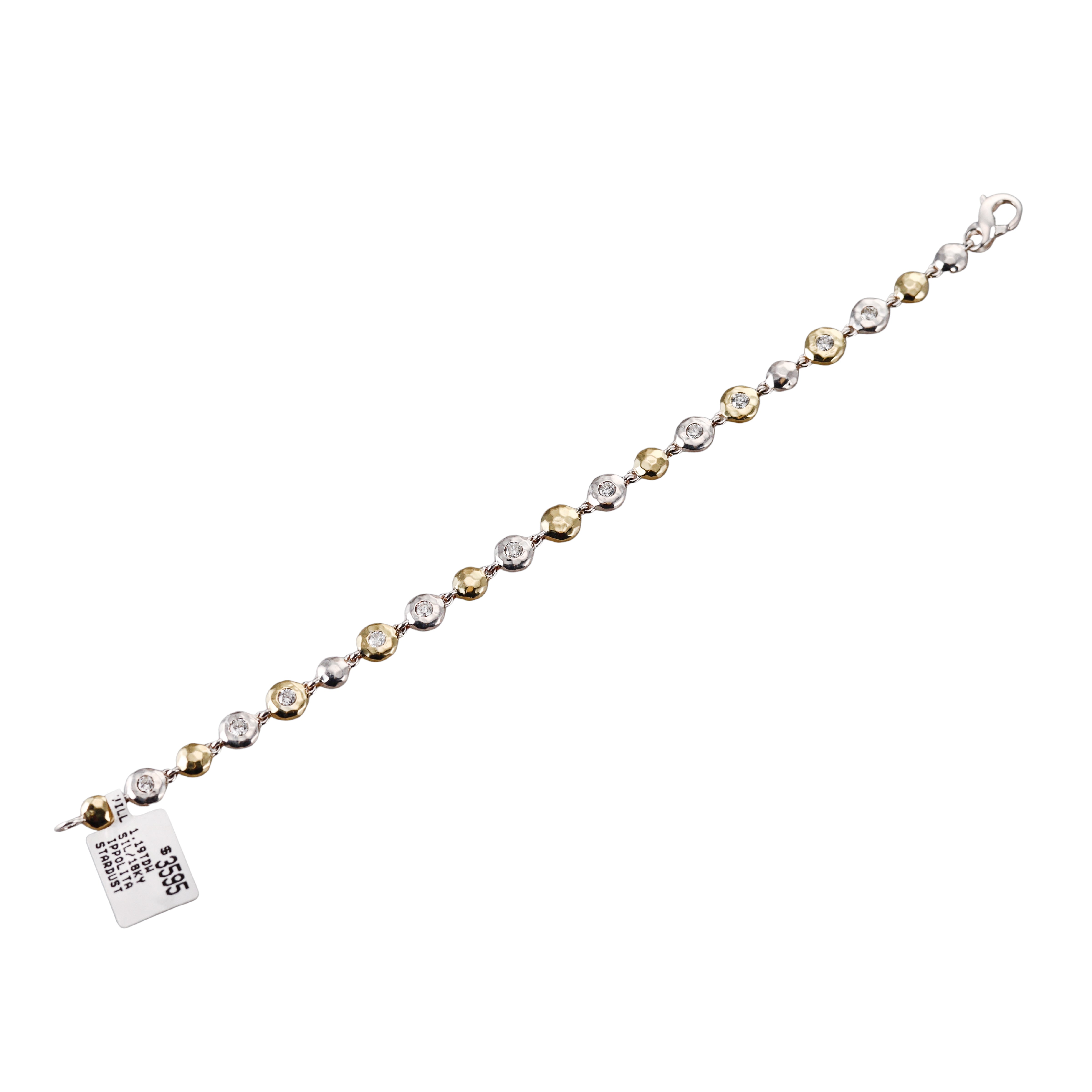 Ippolita Stardust 1.19ctw Diamond Sterling Silver Gold Bracelet