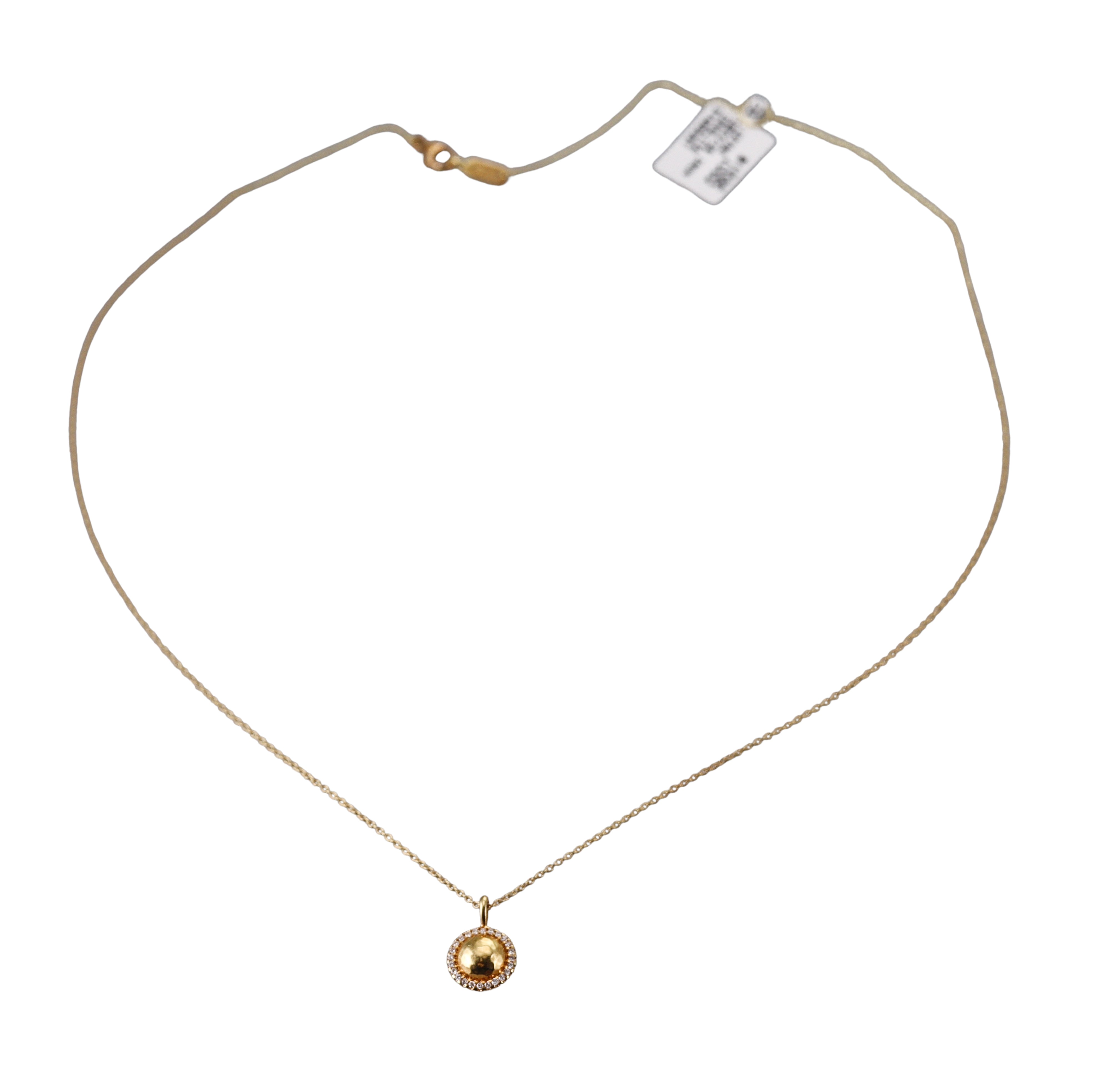 Ippolita Stardust 18k Gold Diamond Circle Pendant Necklace