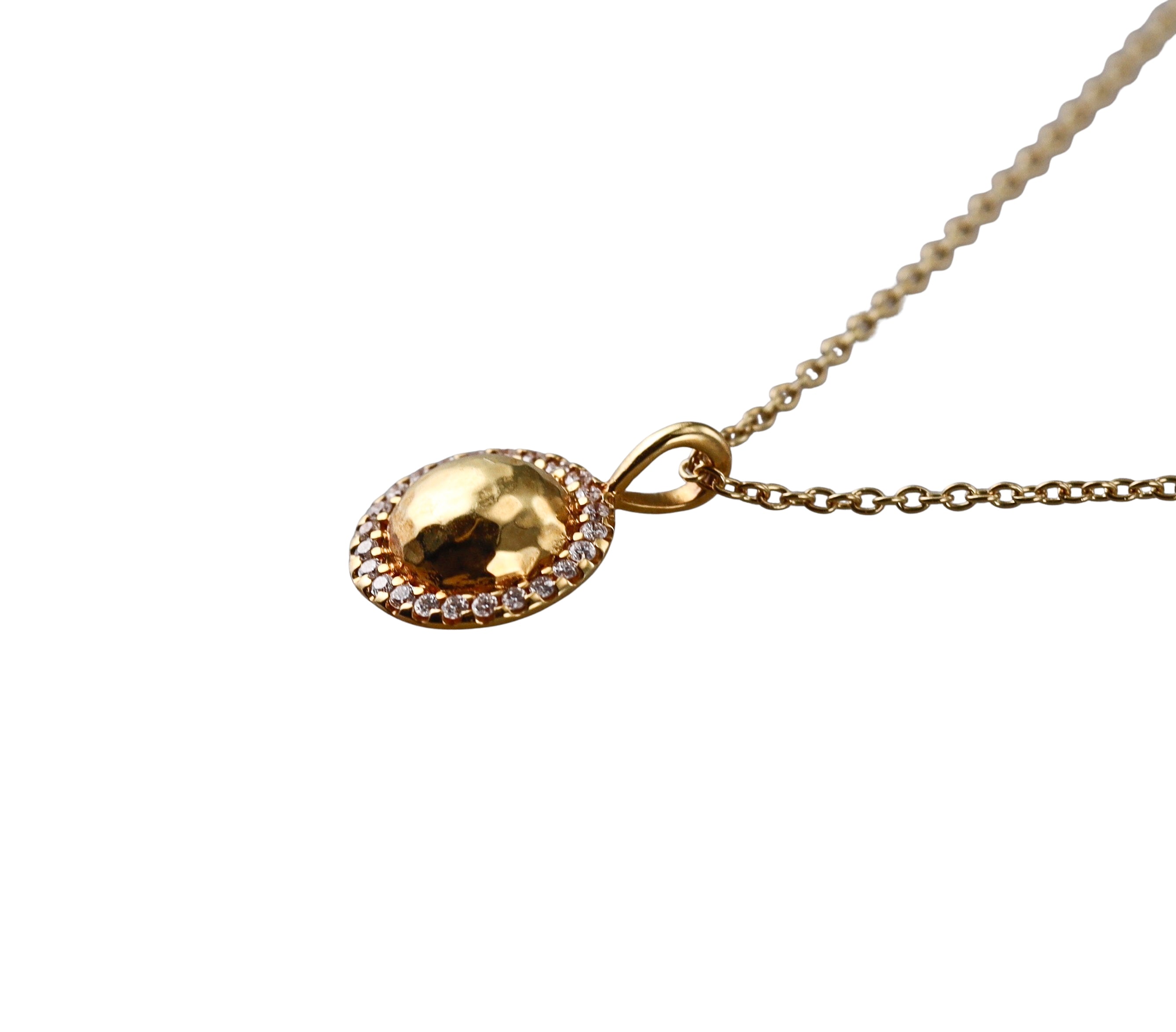 Ippolita Stardust 18k Gold Diamond Circle Pendant Necklace