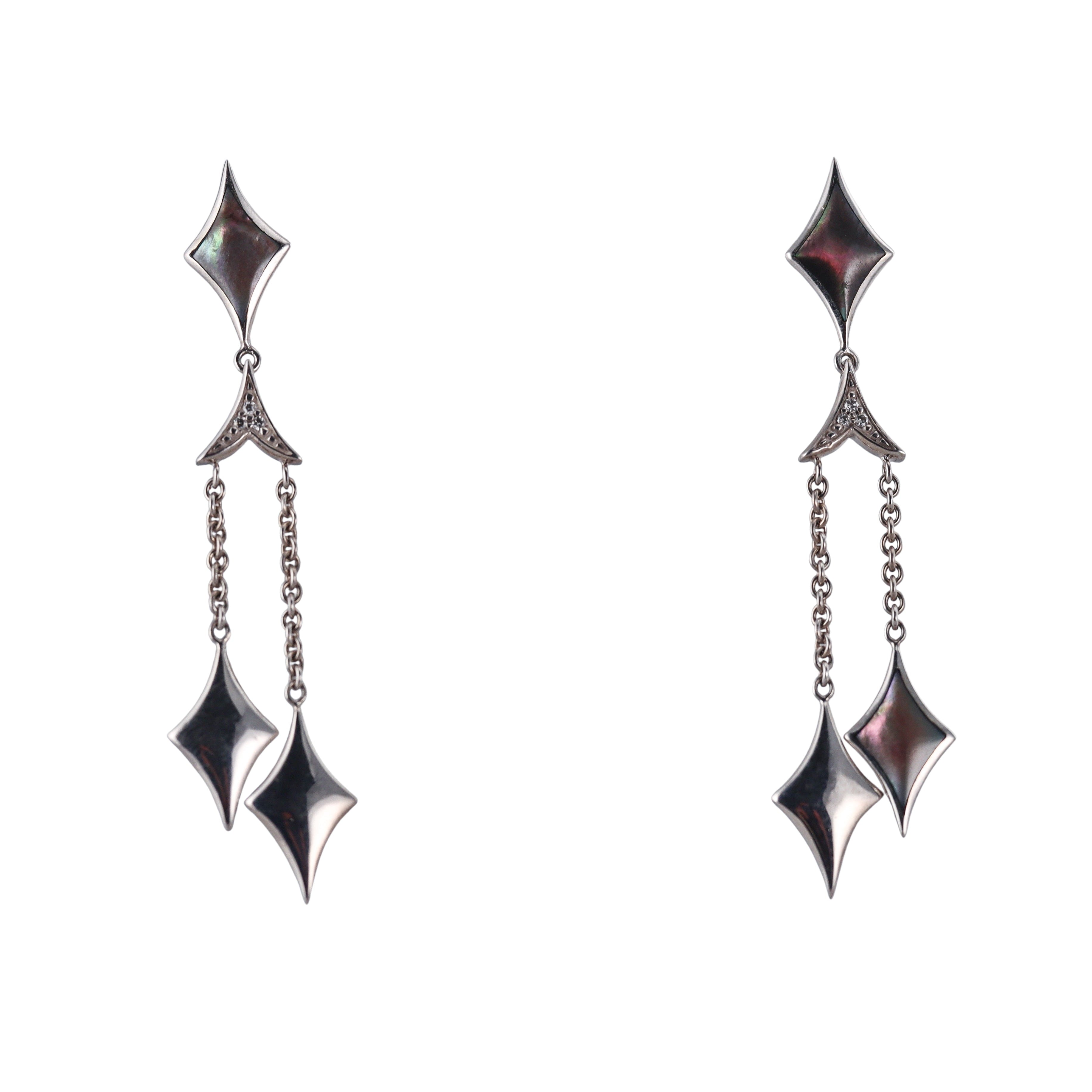 Kabana 14K White Gold Mother of Pearl Diamond Drop Earrings
