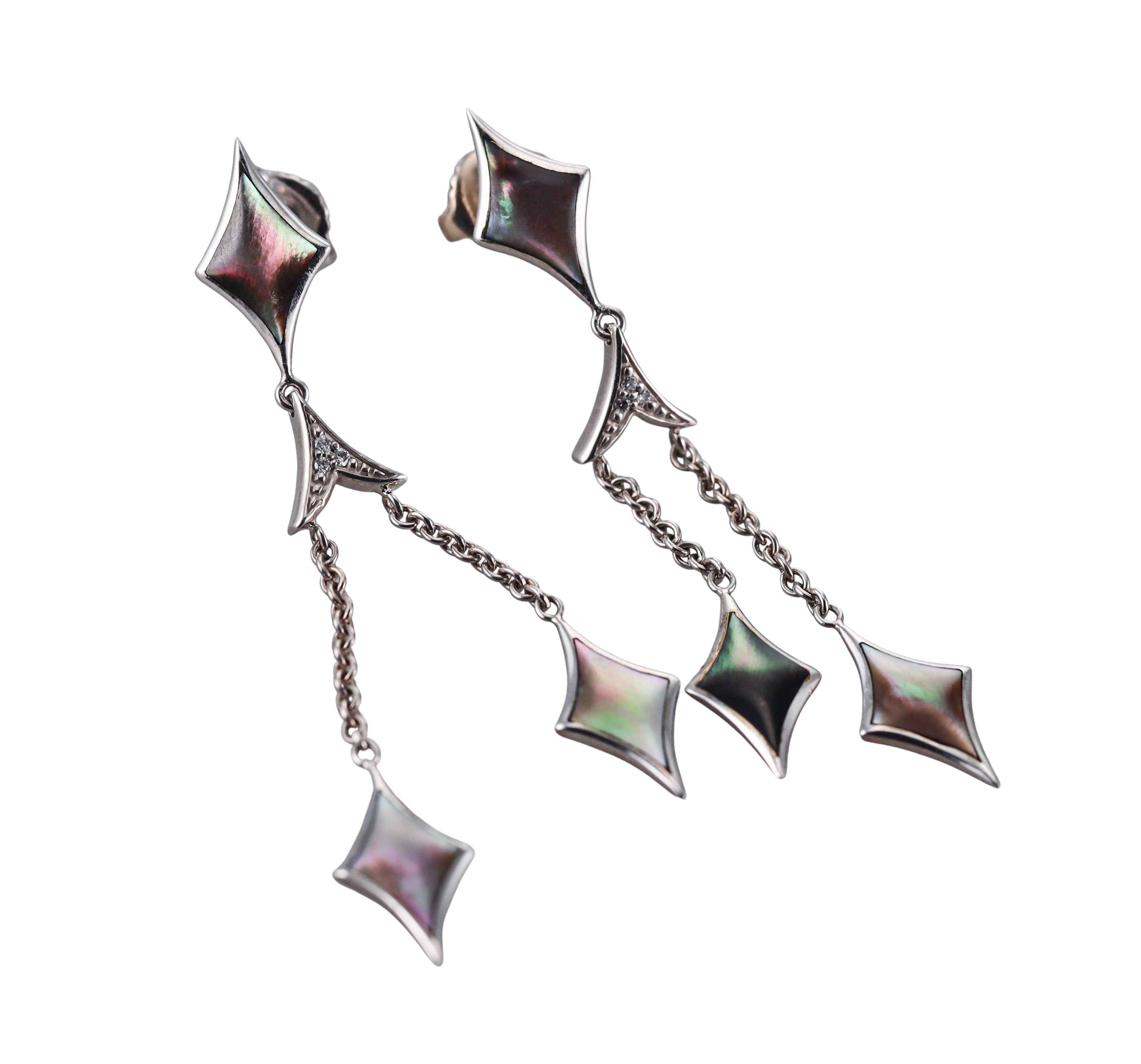 Kabana 14K White Gold Mother of Pearl Diamond Drop Earrings