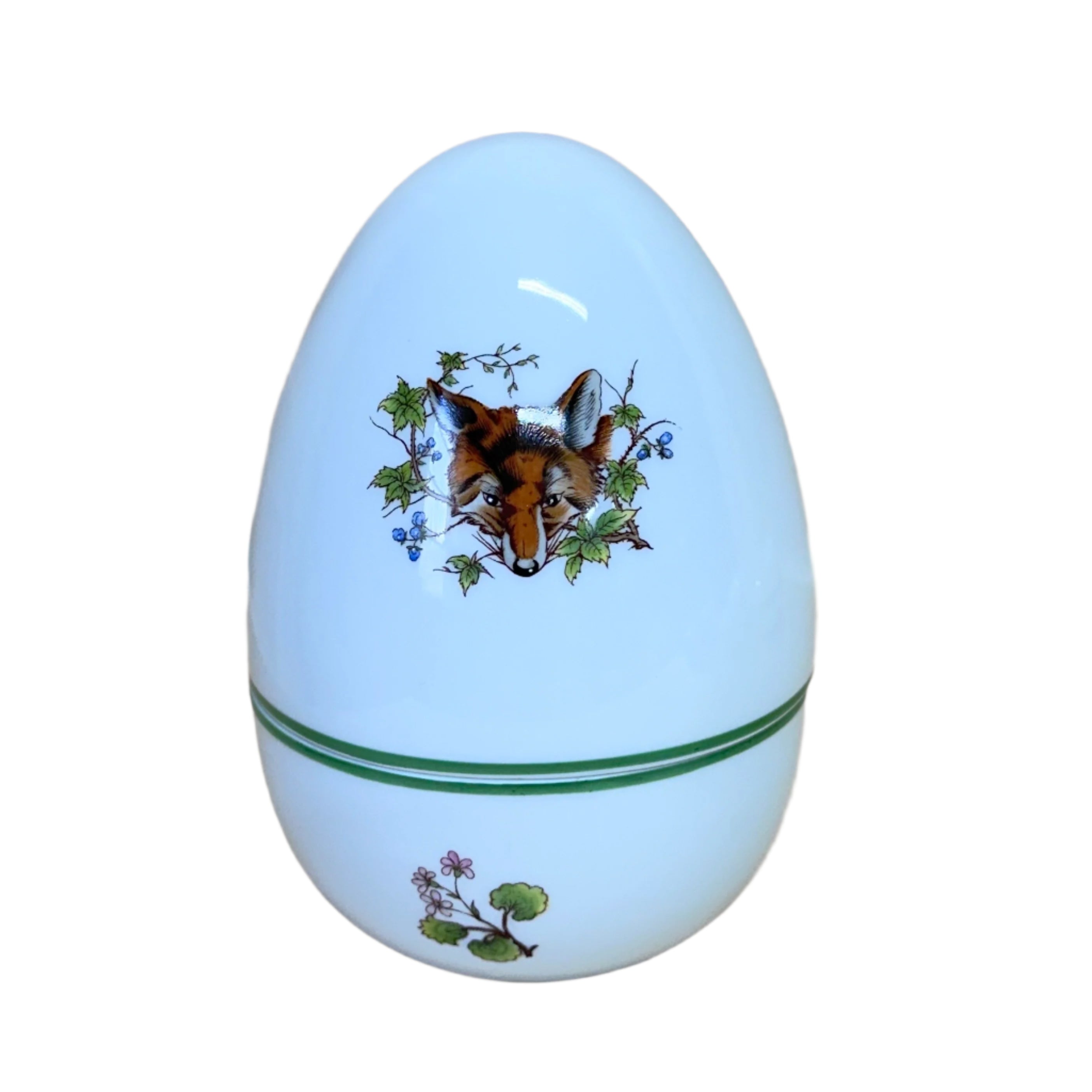 Herend Porcelain Forest Animals Fox Large Egg Box & Lid 6041/CHT