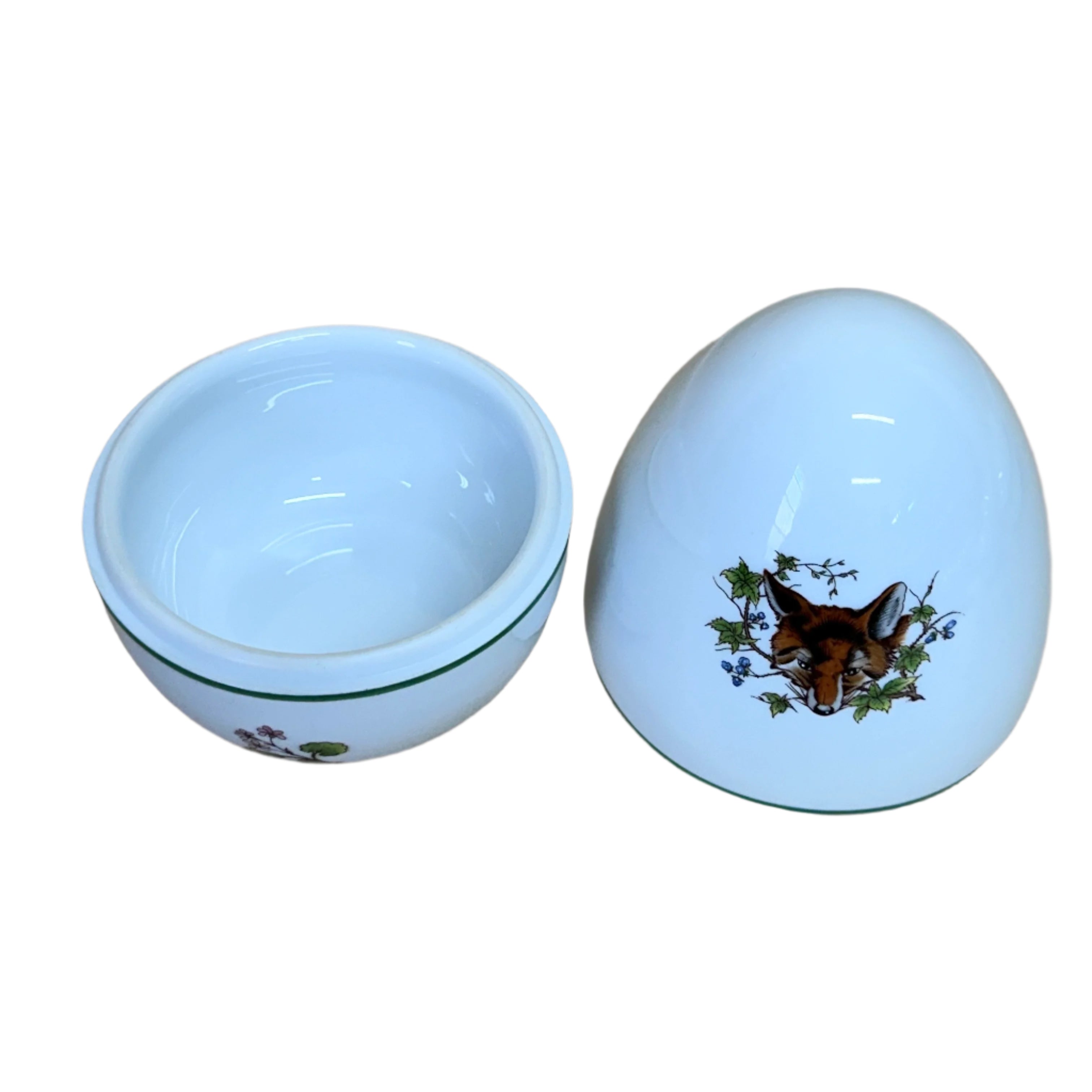 Herend Porcelain Forest Animals Fox Large Egg Box & Lid 6041/CHT