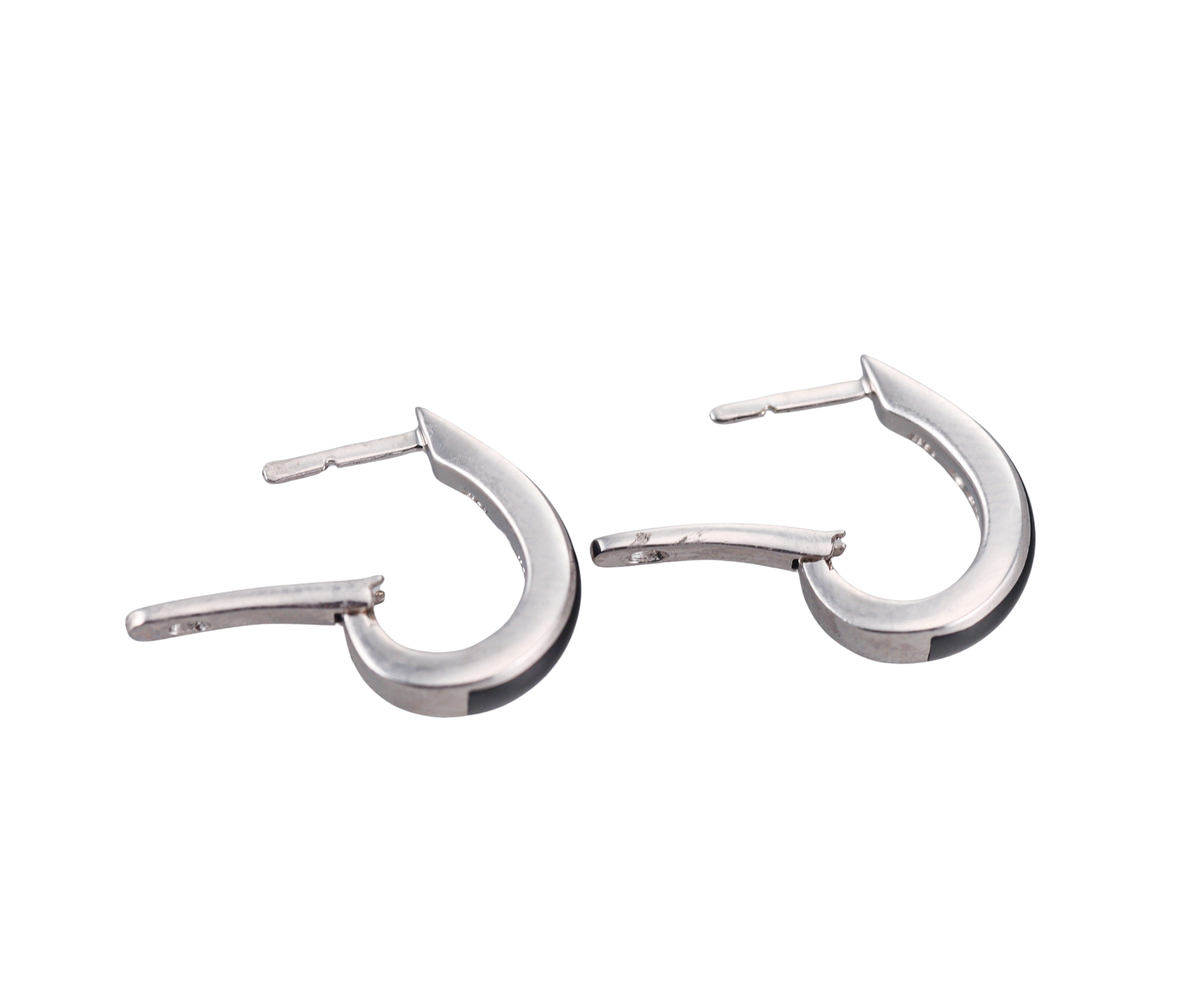 Kabana 14K White Gold Black Onyx Earrings
