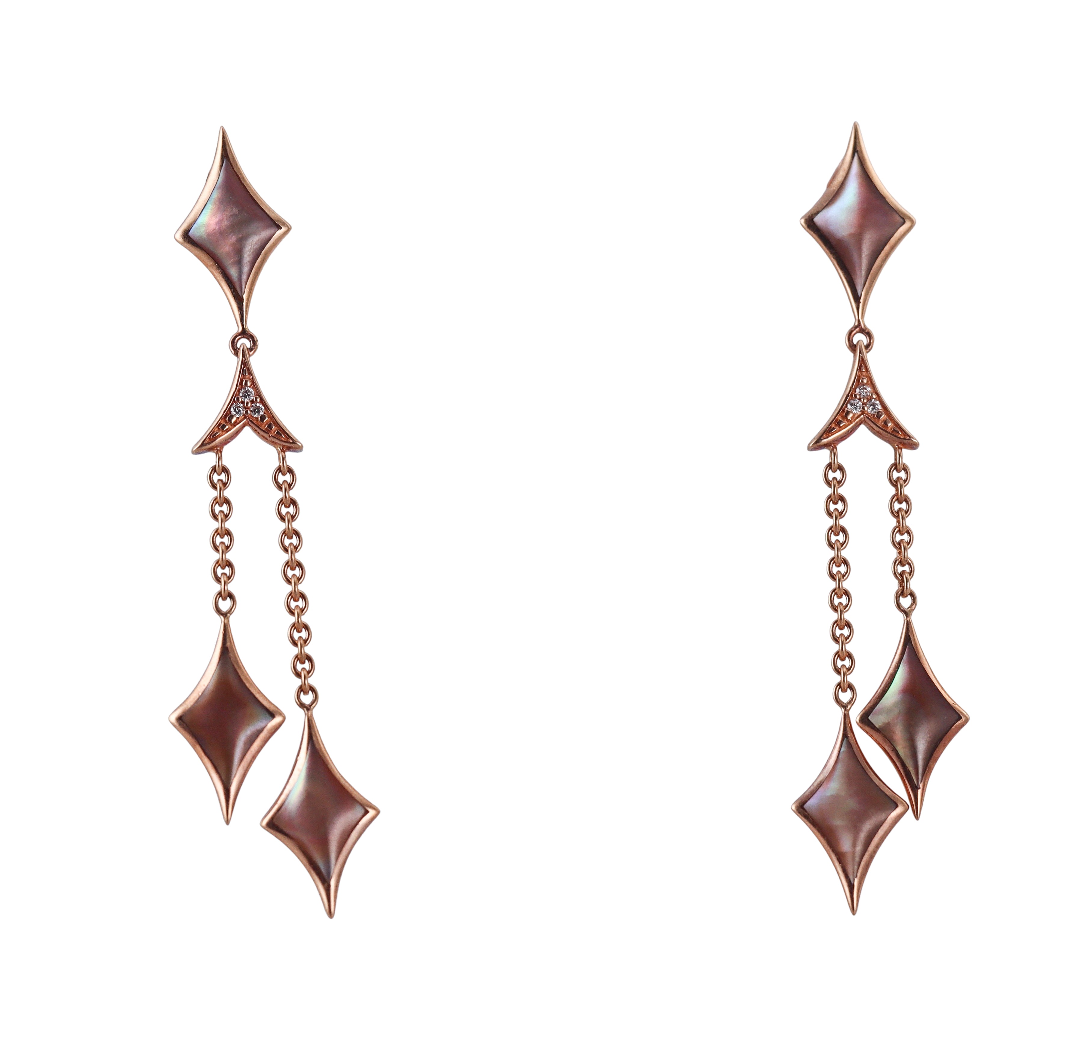 Kabana 14K Rose Gold Pink Mother of Pearl Diamond Drop Earrings