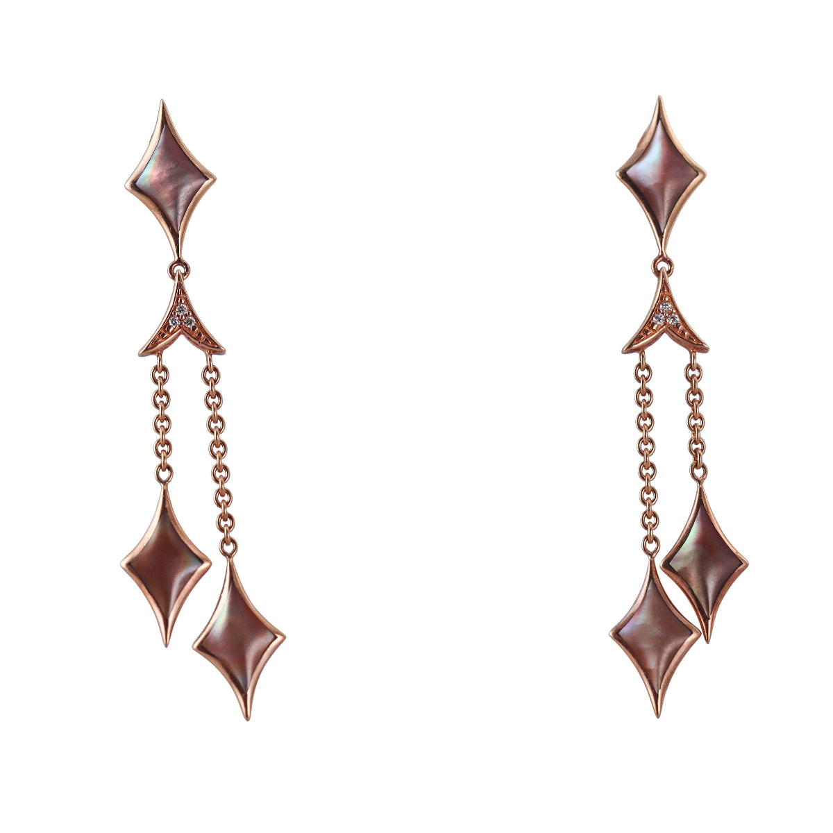 Kabana 14K Rose Gold Pink Mother of Pearl Diamond Drop Earrings