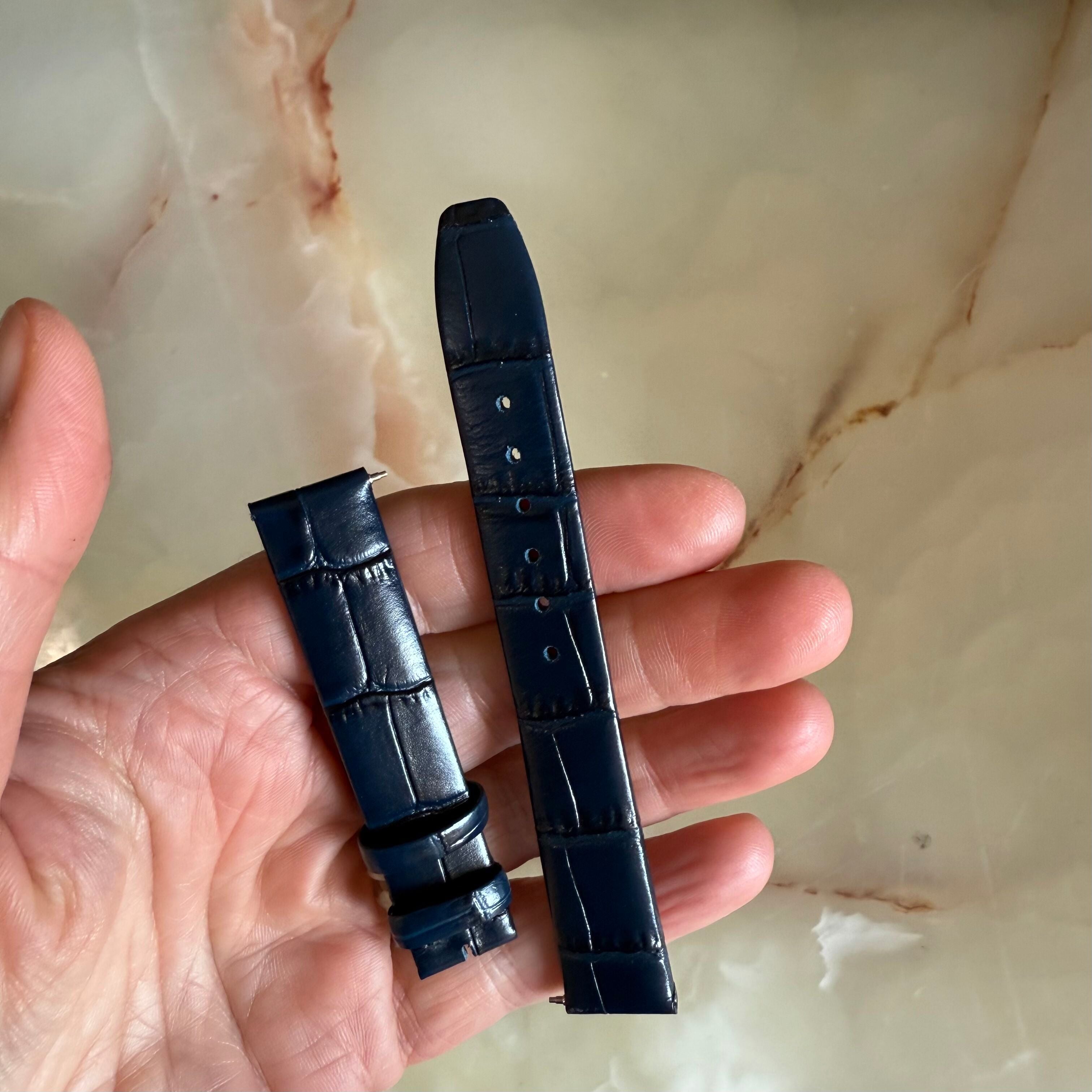 Authentic Baume & Mercier Blue Leather Watch Strap Band 15mm