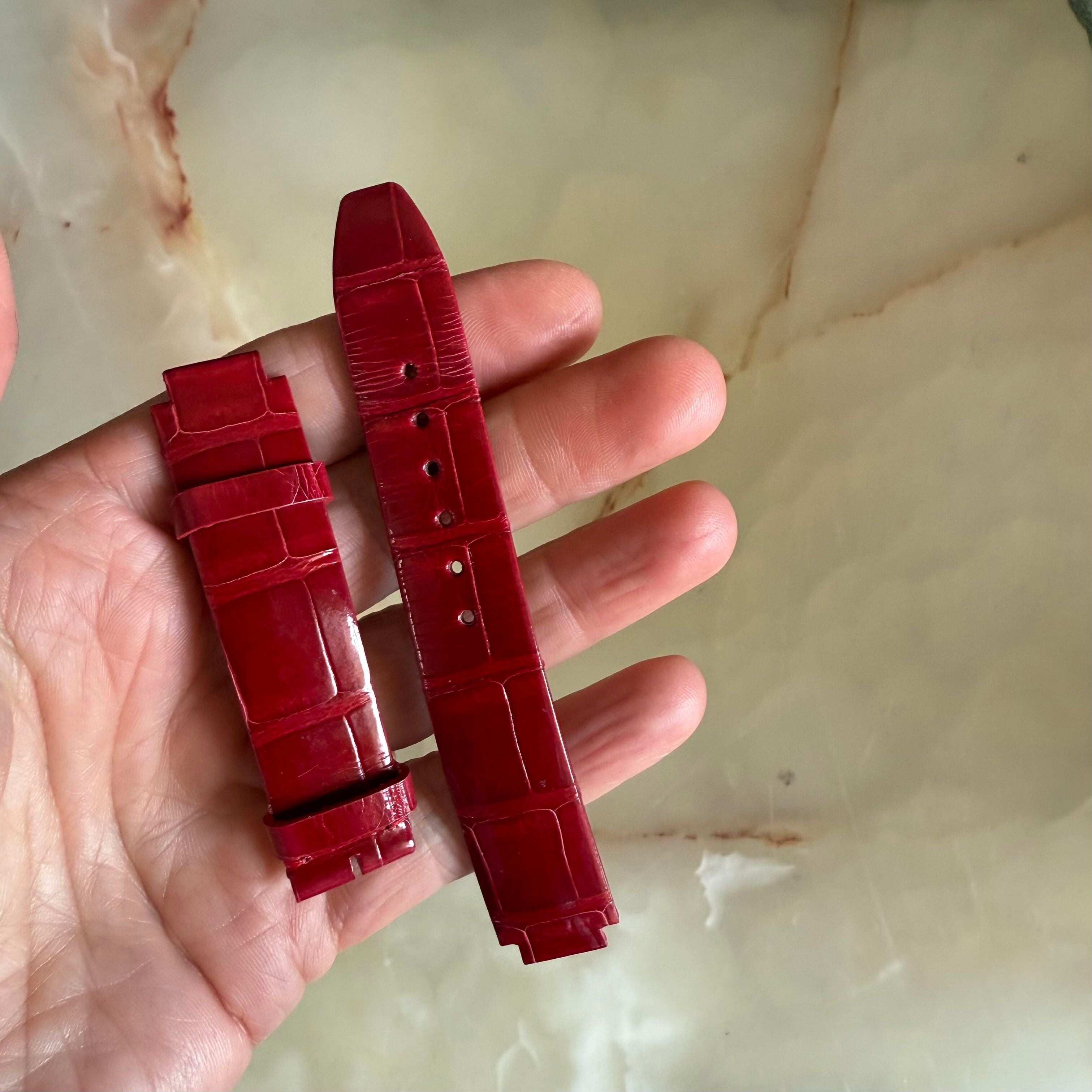 Authentic Baume & Mercier Red Alligator Watch Strap Band 18mm