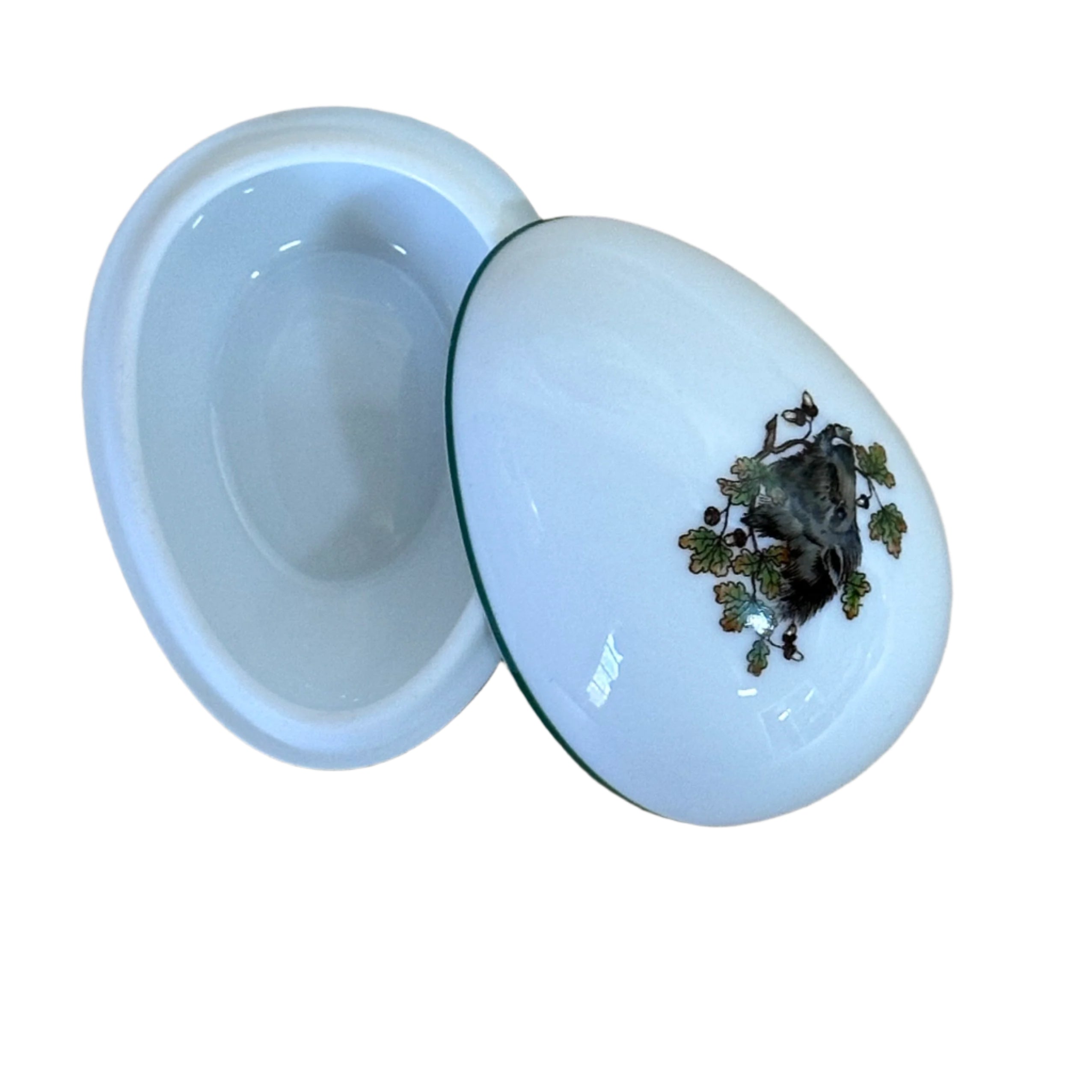 Herend Porcelain Forest Animals Small Egg Box & Lid 6053/CHT