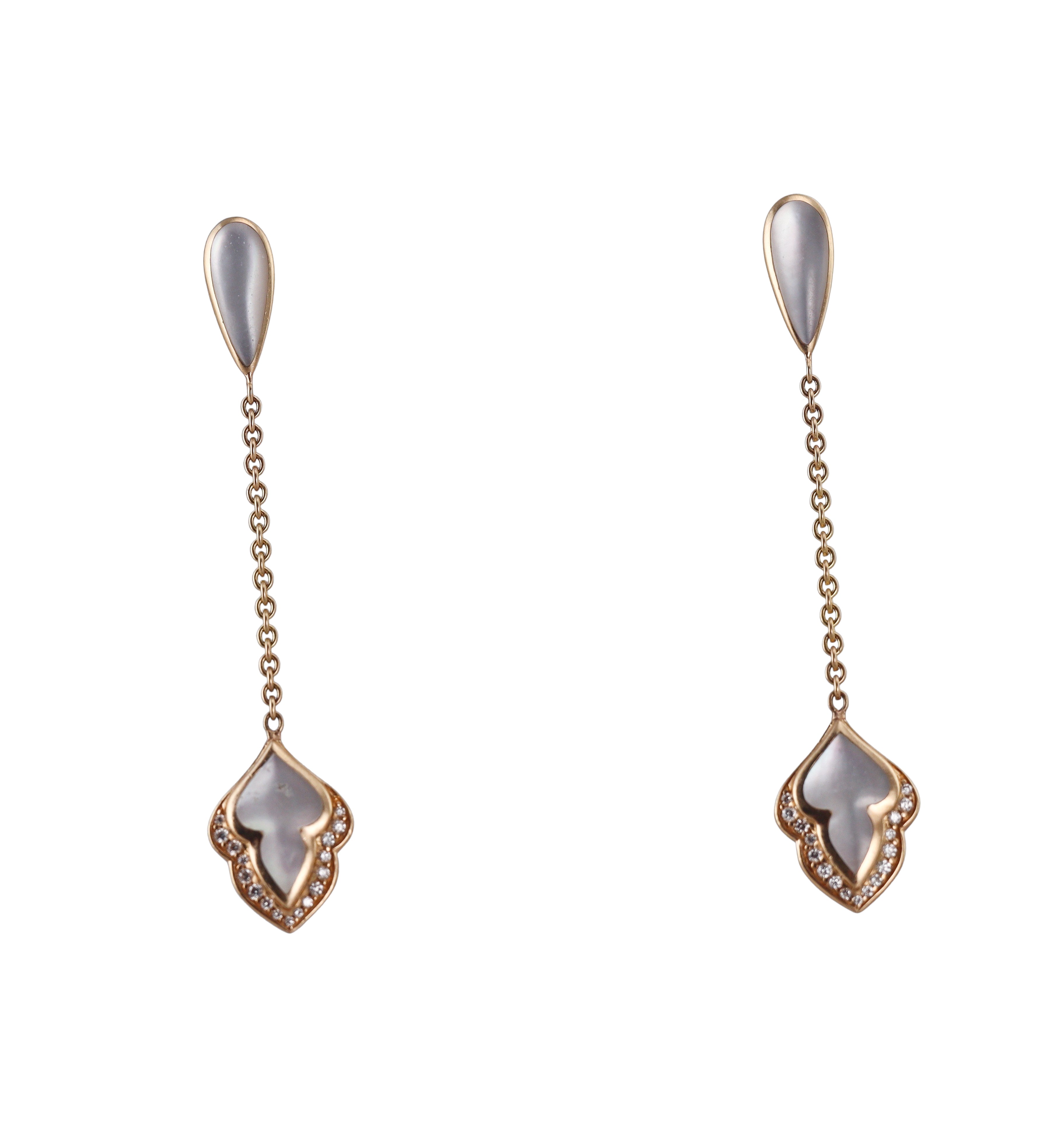 Kabana 14K Yellow Gold Mother of Pearl Diamond Drop Earrings