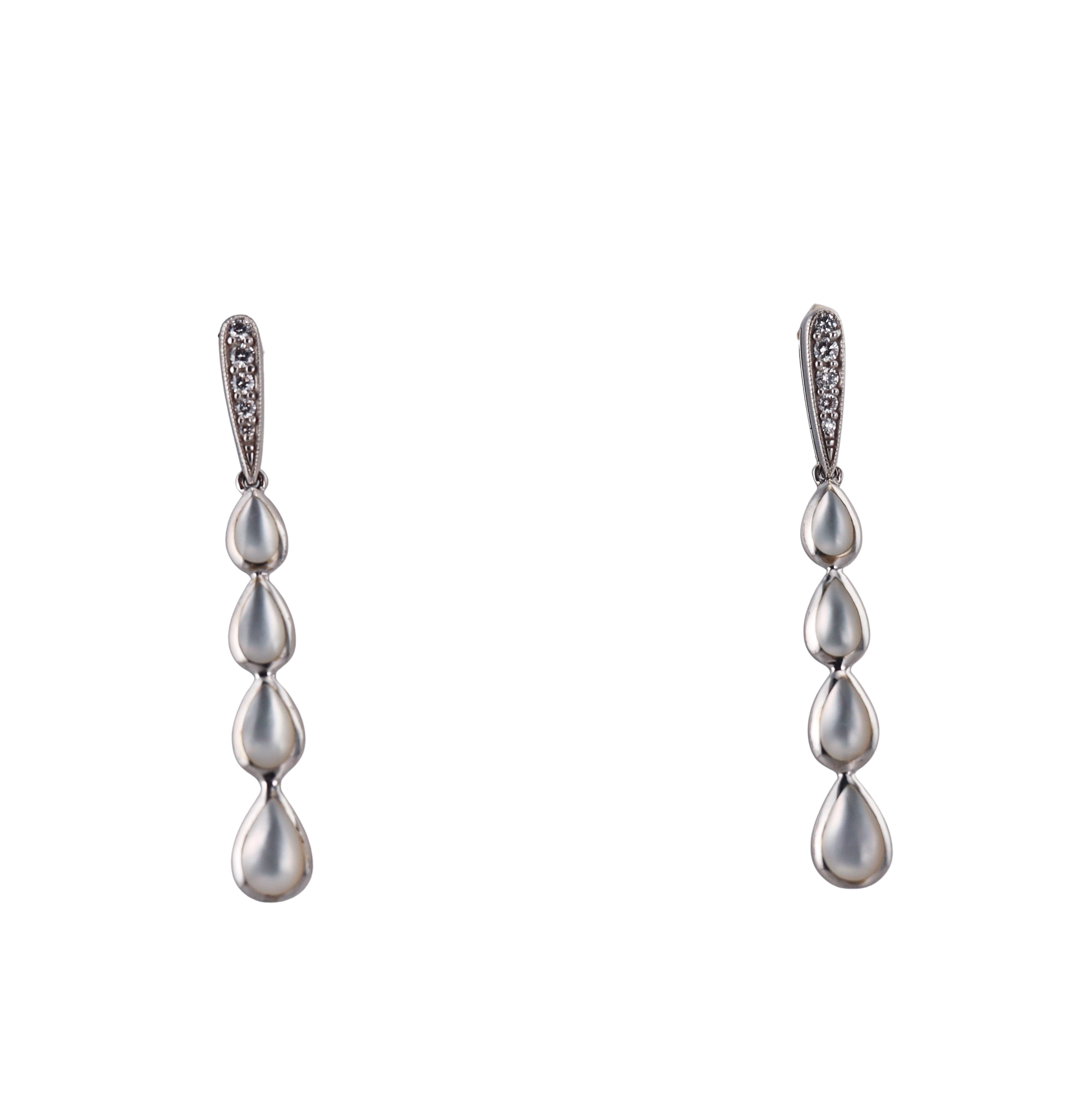 Kabana 14K White Gold Mother of Pearl Diamond Drop Earrings