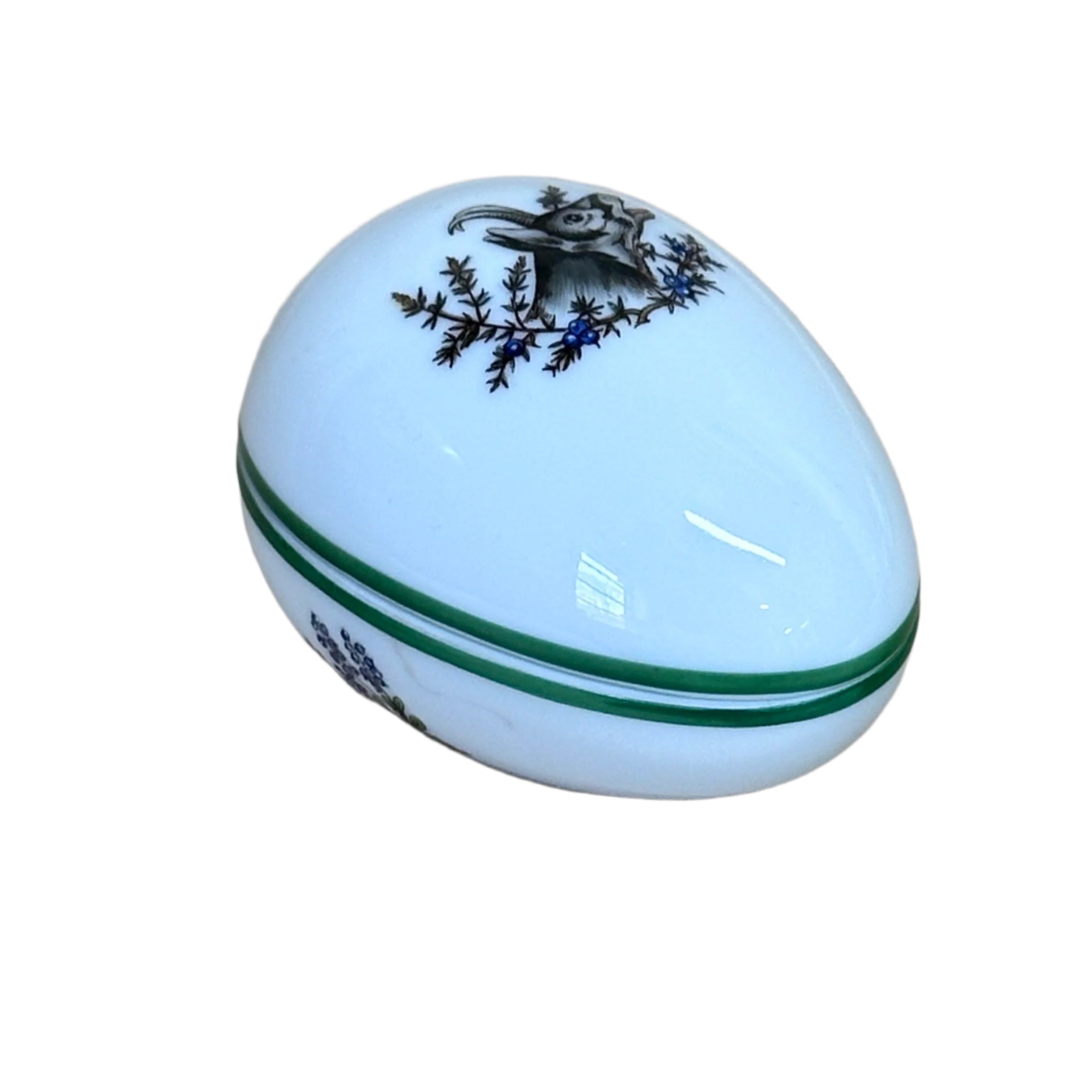 Herend Porcelain Hunter Trophies Egg Small Box & Lid Forest Animals 6053/CHT J 94