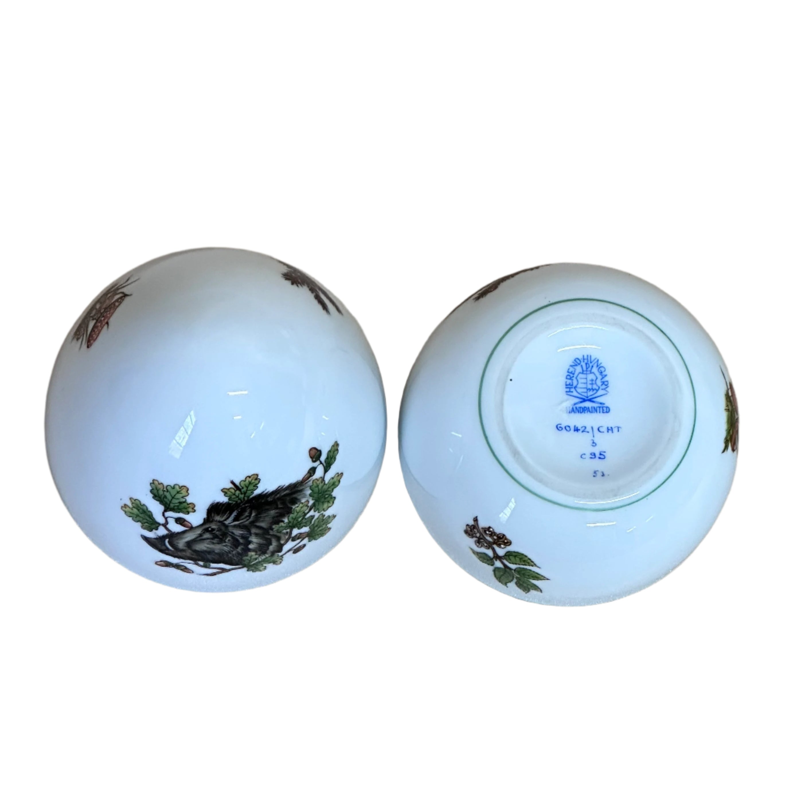 Herend Porcelain Forest Animals Egg Box & Lid 6042/CHT C 95