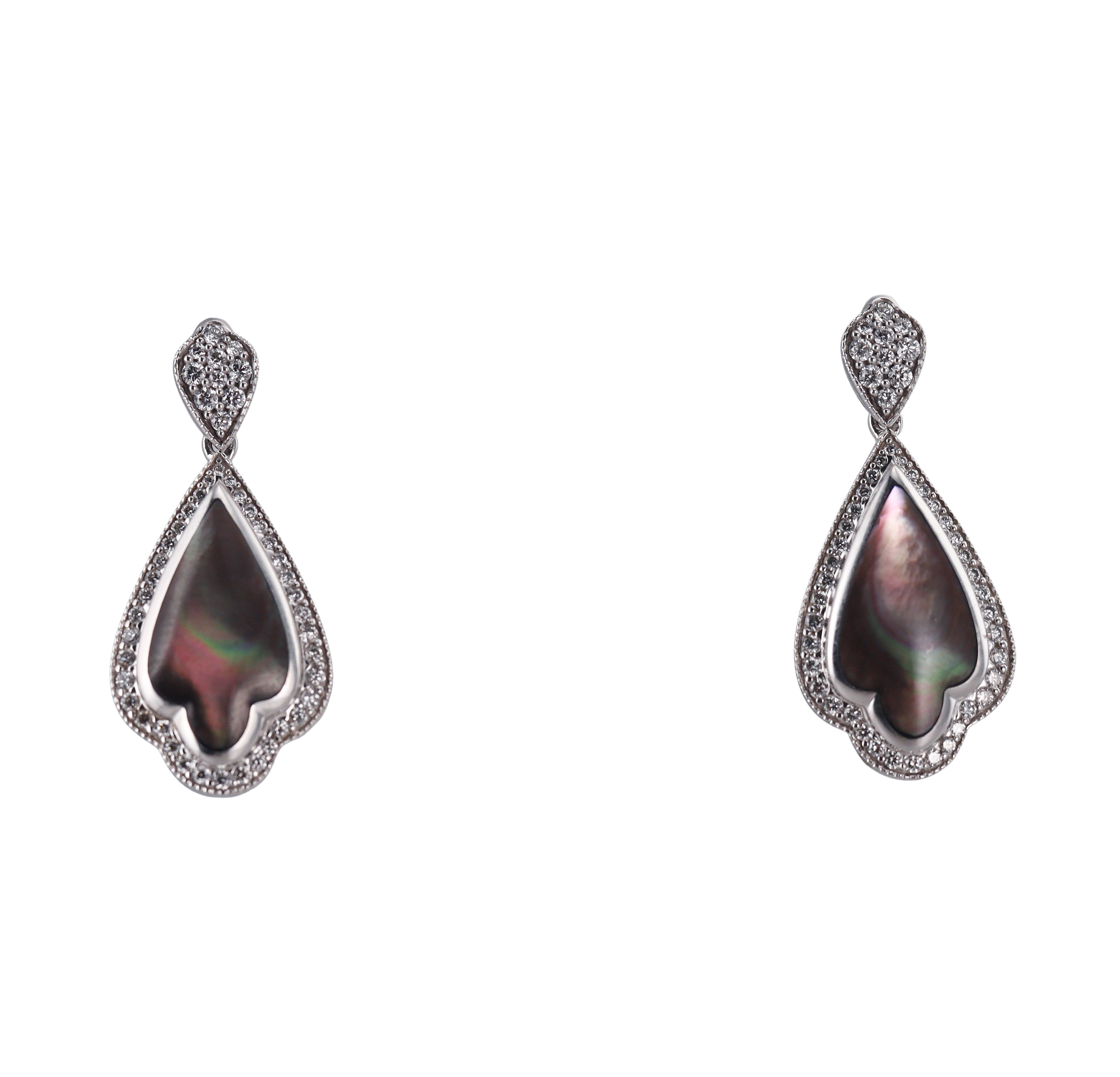Kabana 14K White Gold Mother of Pearl Diamond Drop Earrings