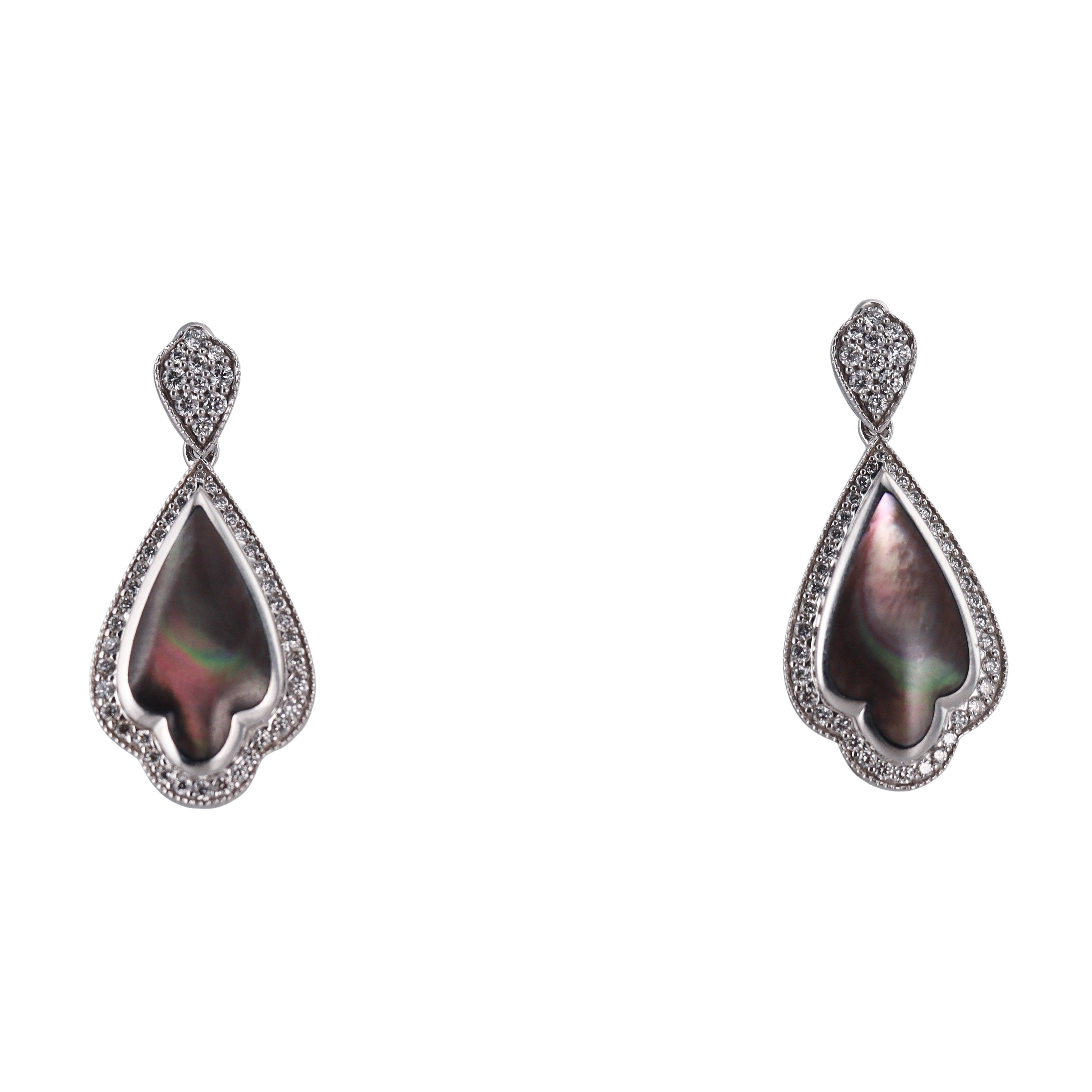 Kabana 14K White Gold Mother of Pearl Diamond Drop Earrings