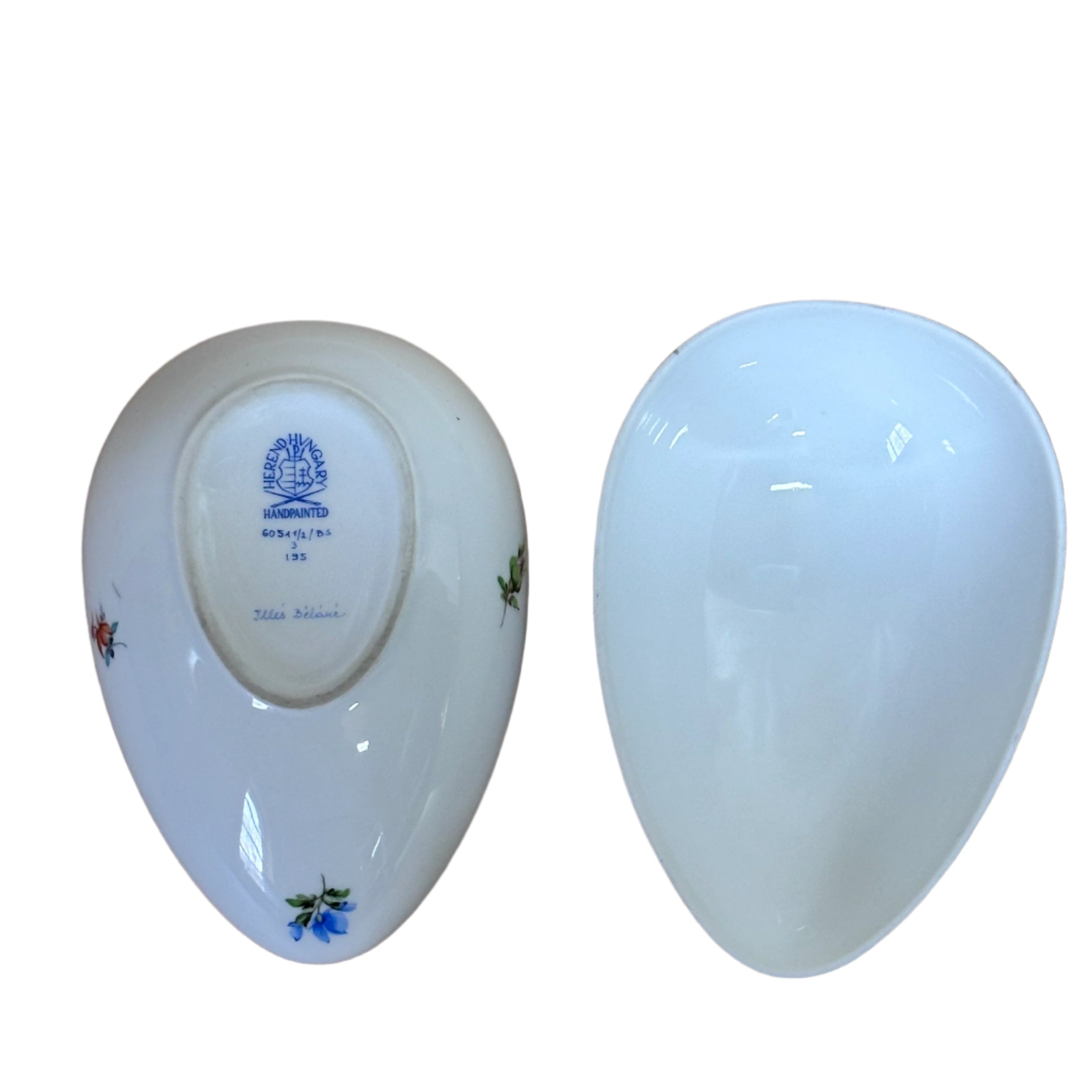 Herend Printemps Flowers Large Egg Porcelain Box & Lid 6051 1/2 /BS