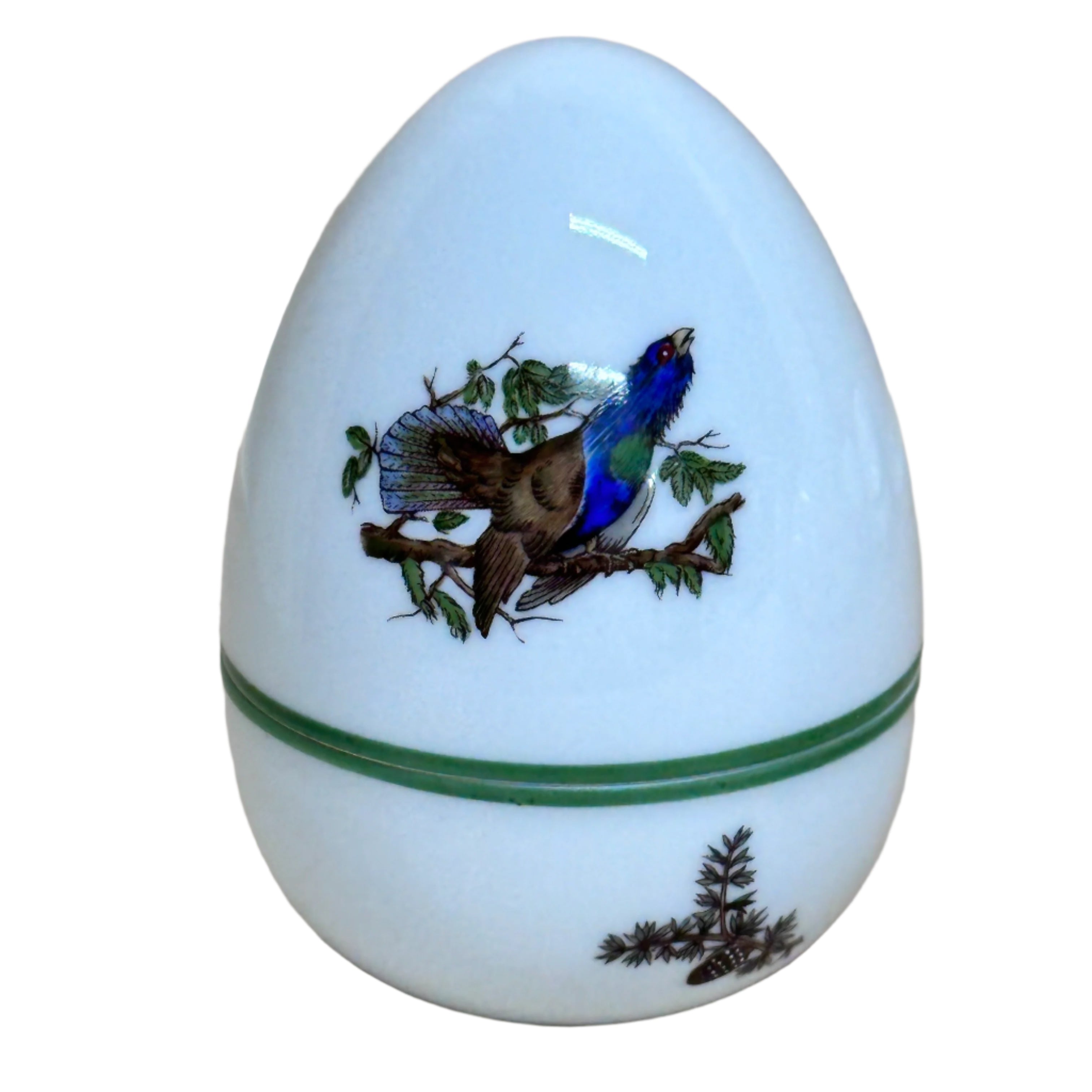 Herend Porcelain Hunter Trophies Egg Box & Lid Forest Animals 6042/CHT C 95