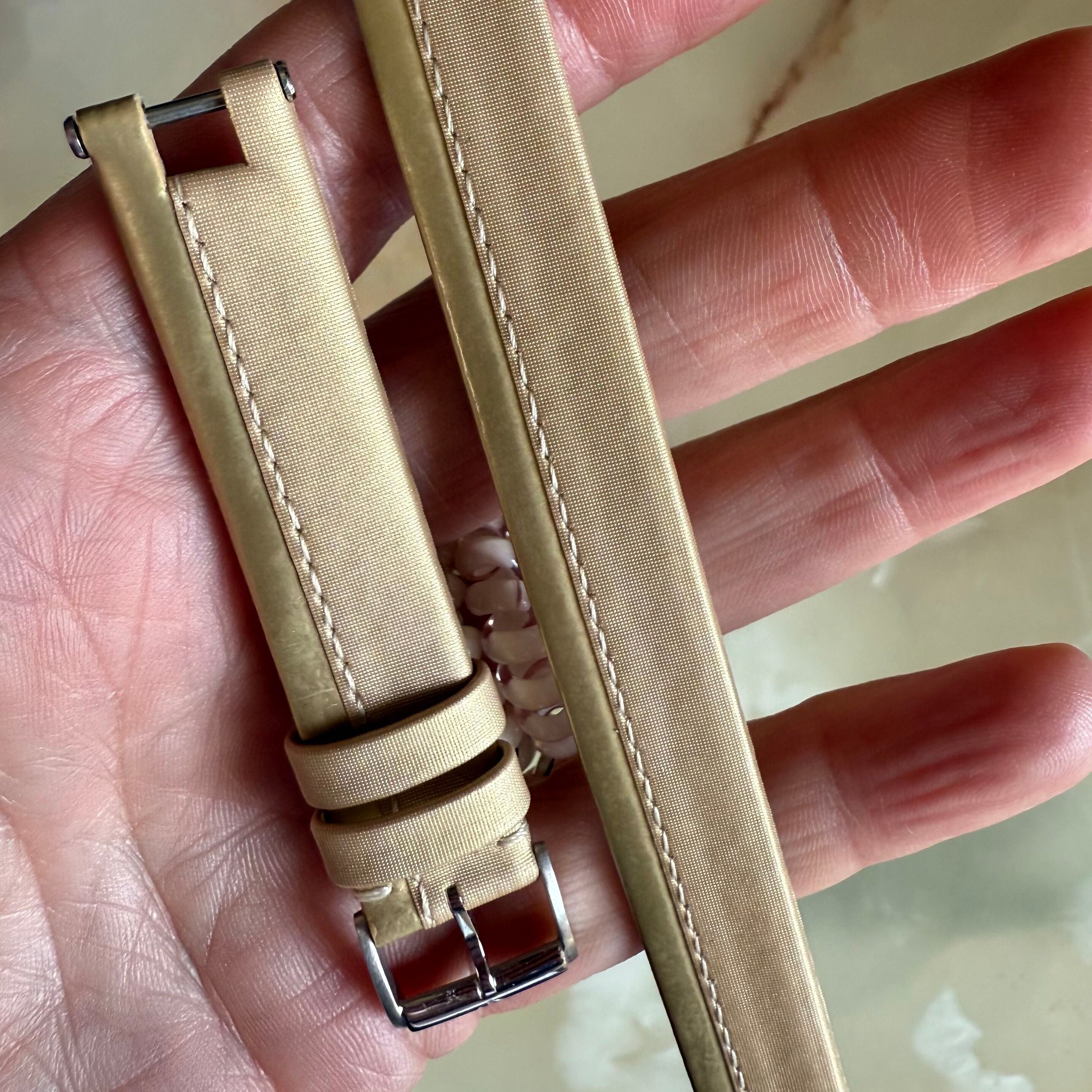 Authentic Baume & Mercier Linea Varnished Satin Wrap Watch Strap Band Buckle 14mm